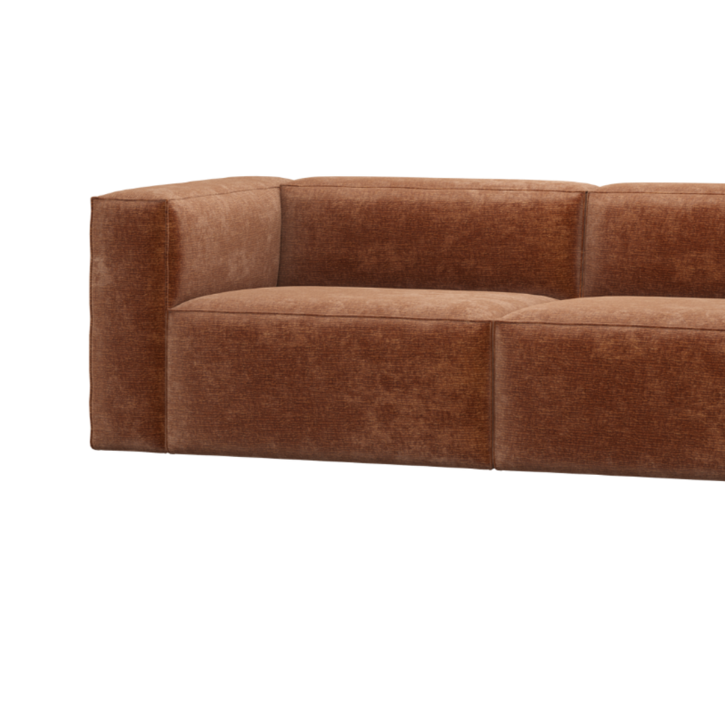 Sofa 3,5-sitzig BEAN ziegelrot Chenille