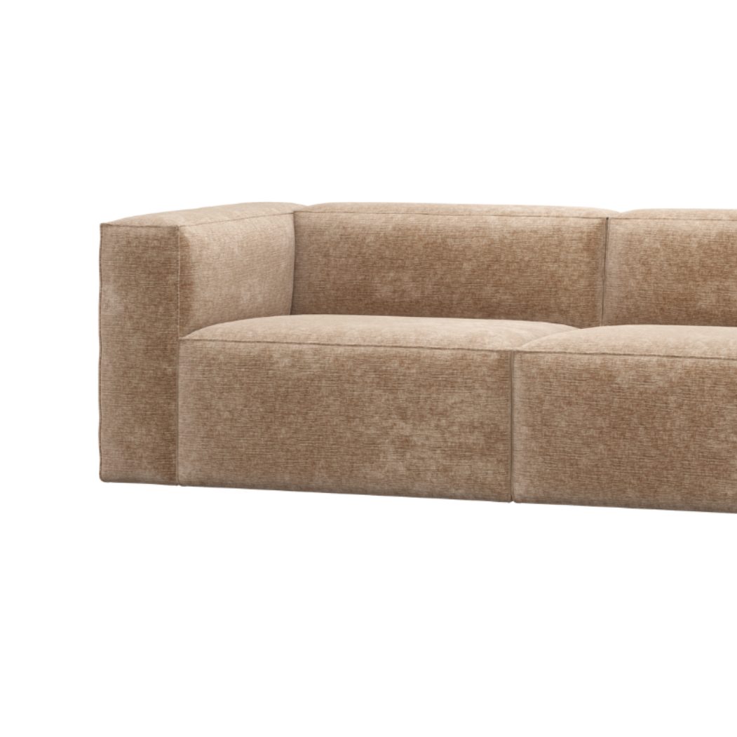Sofa 3,5-sitzig BEAN blassrosa Chenille