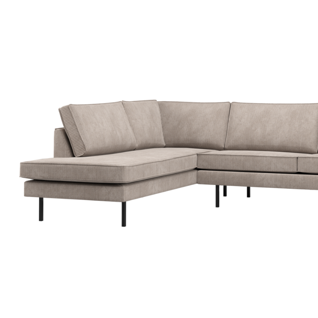 Left-facing corner sofa RODEO sand corduroy