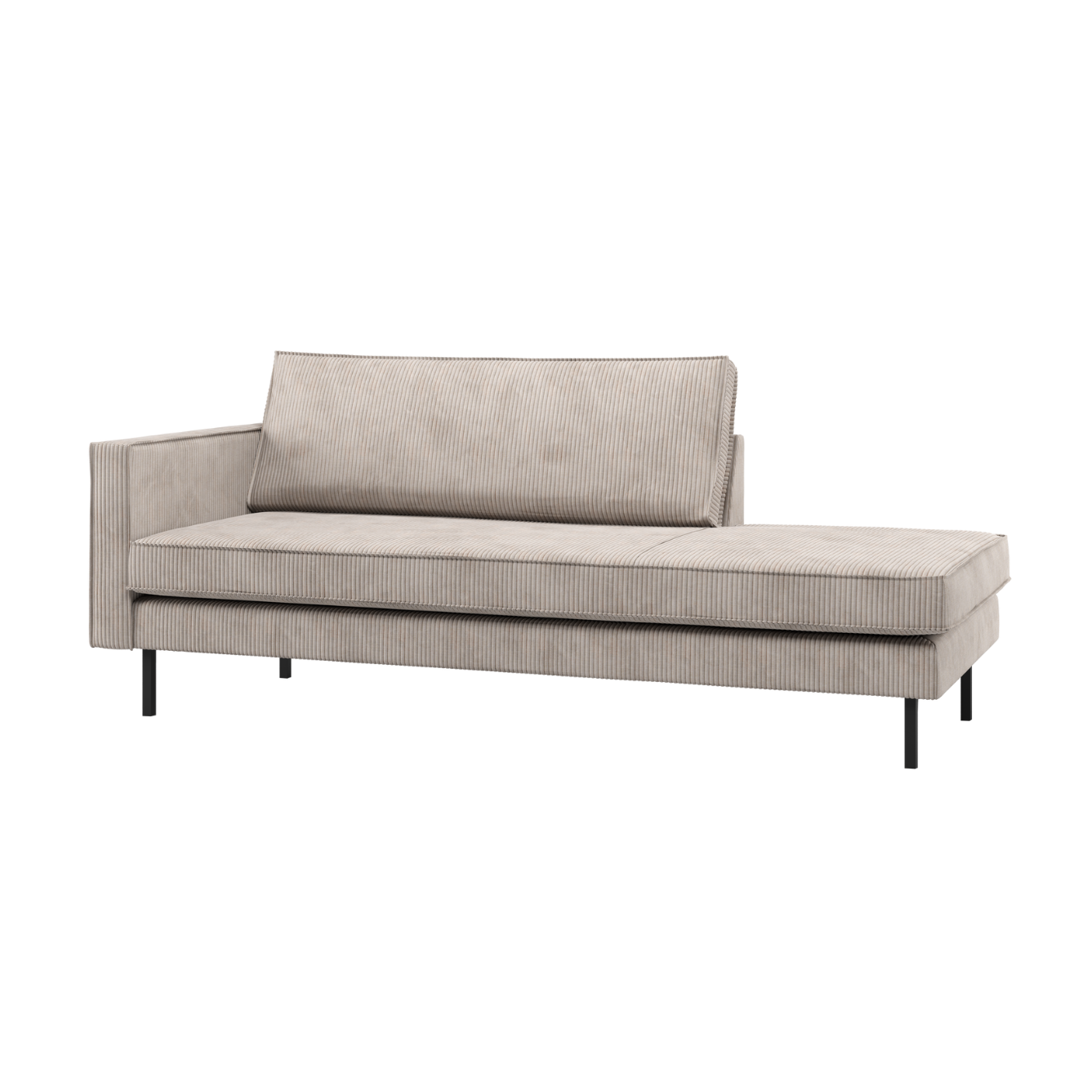 Left-facing RODEO ecru corduroy chaise longue