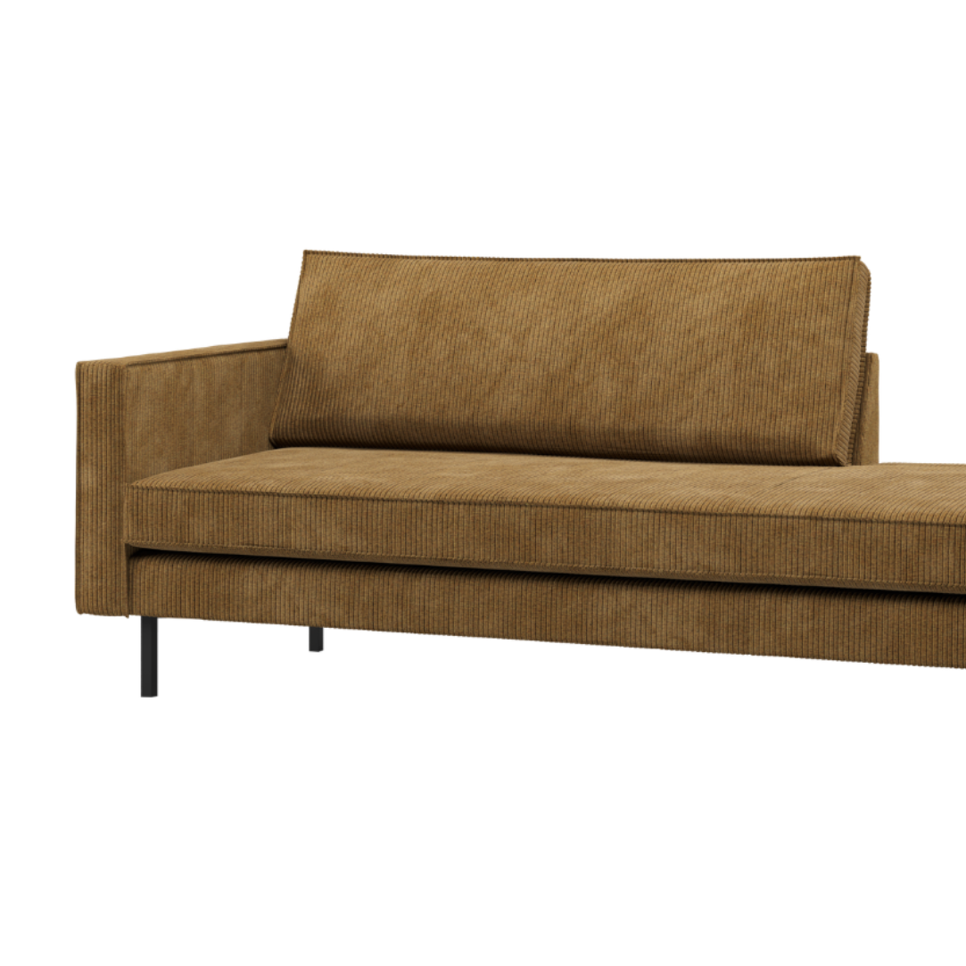 Left-facing RODEO honey corduroy chaise longue