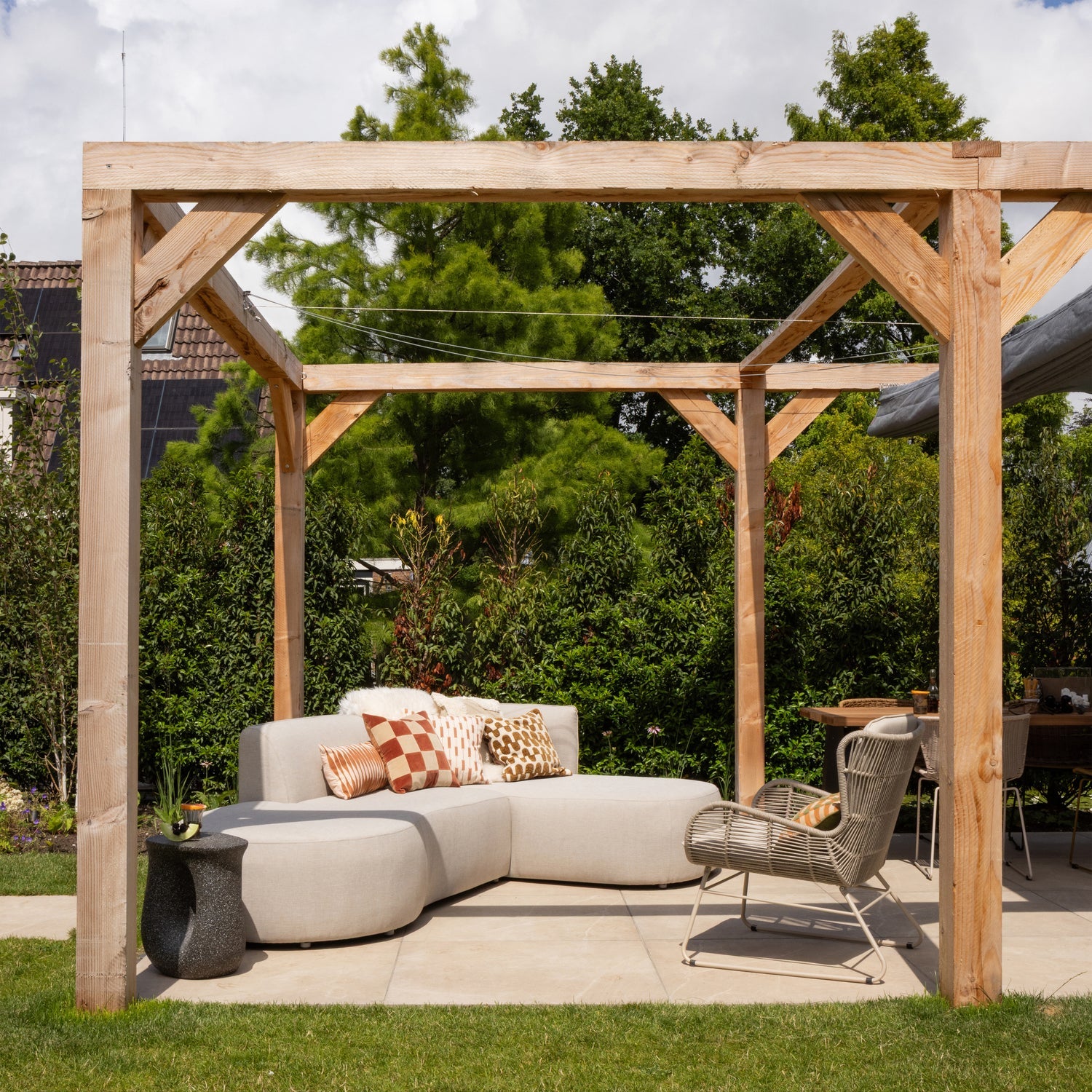 Right-facing garden corner sofa CHIOS beige