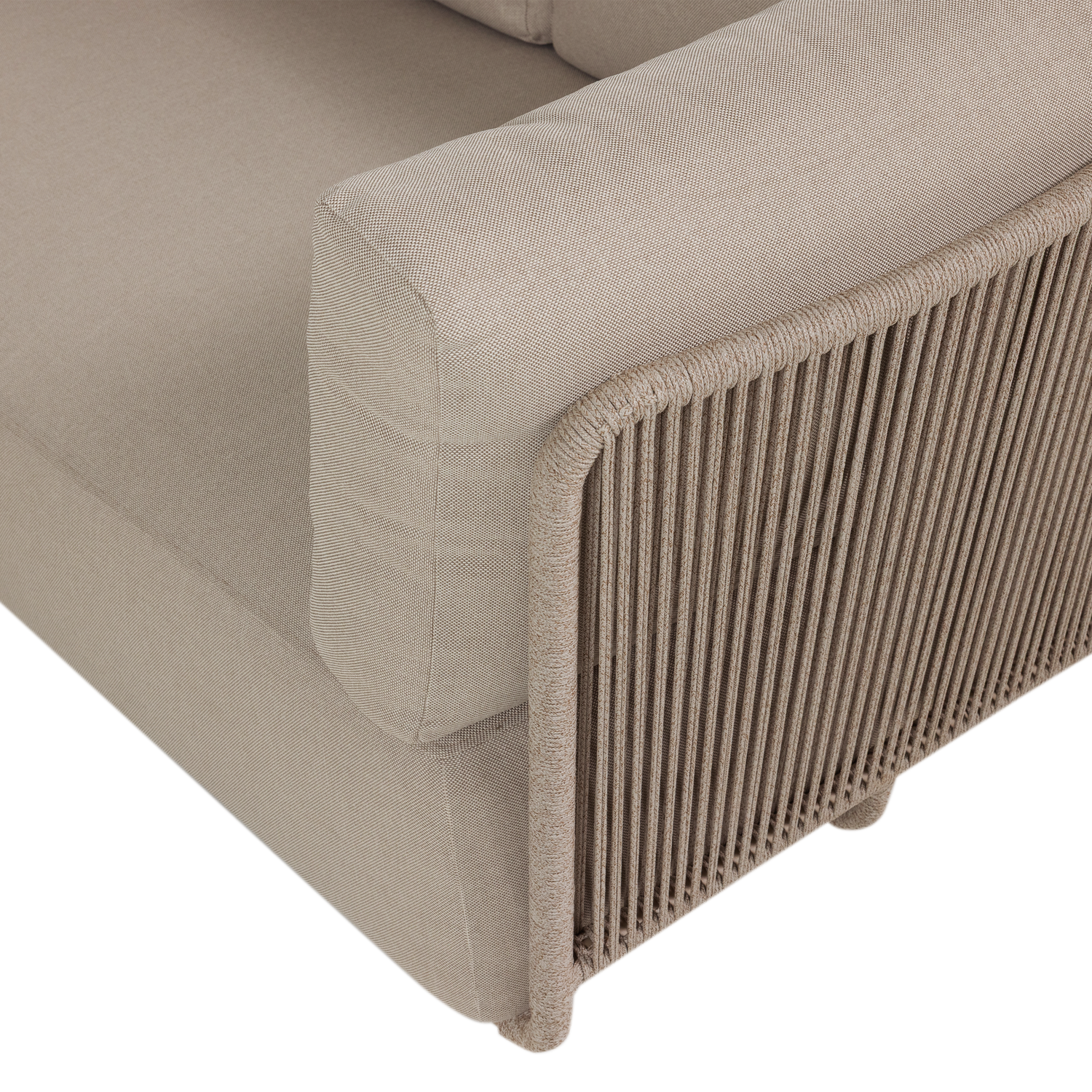 Symmetrical Garden Corner Sofa SORA in Beige with Beige Frame