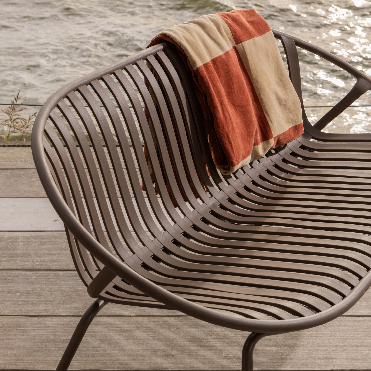 Pled ZENA beige mit rostbraunem Akzent