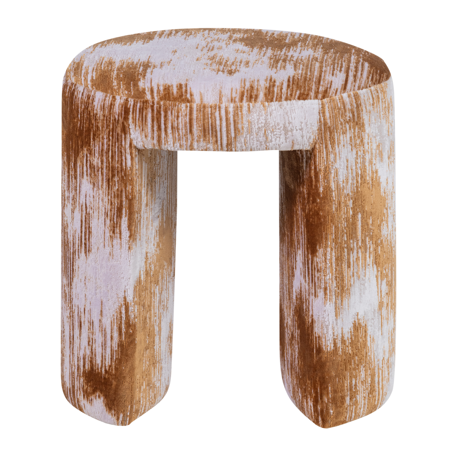 Hocker CHARLIE karamellfarben mit Beige