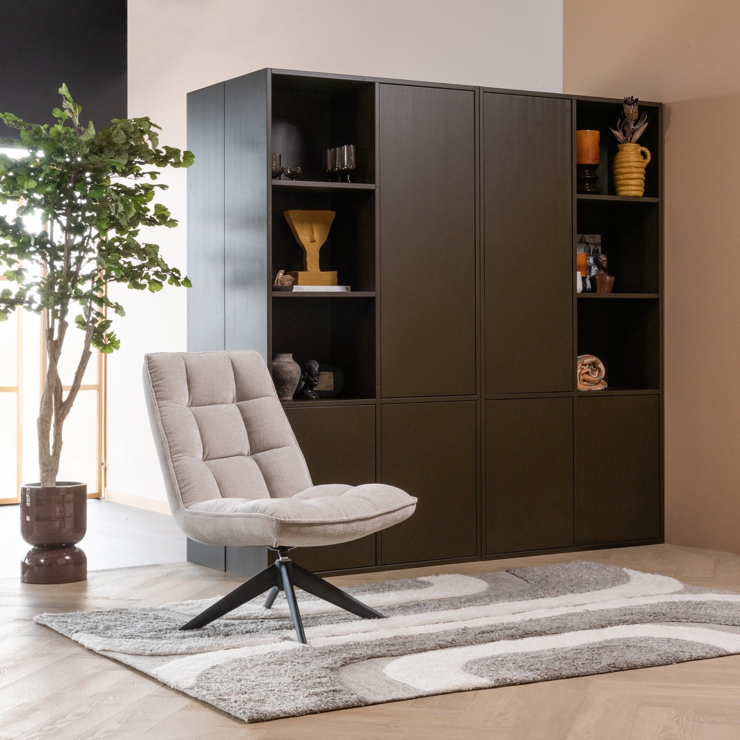 Drehstuhl JOUKE hellbeige Chenille