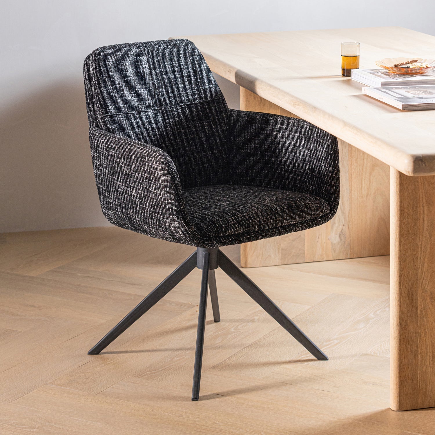 Drehstuhl GRANT schwarz meliert