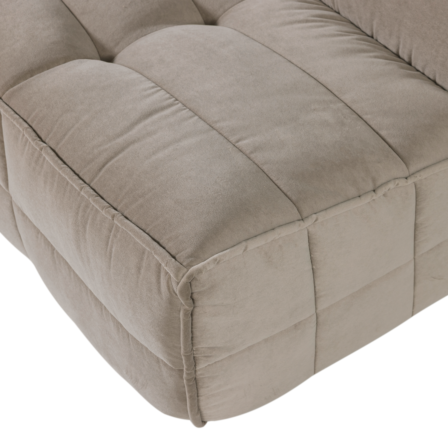 Velvet Sofa CLUSTER - 3-Seater Module in Beige