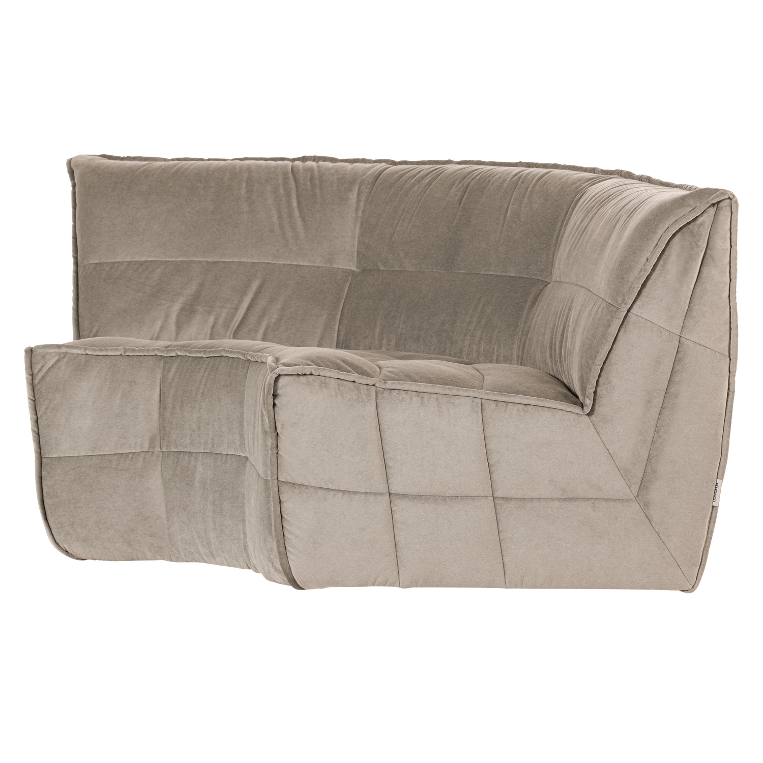 Sofa aus Samt CLUSTER - modulares Eckelement beige