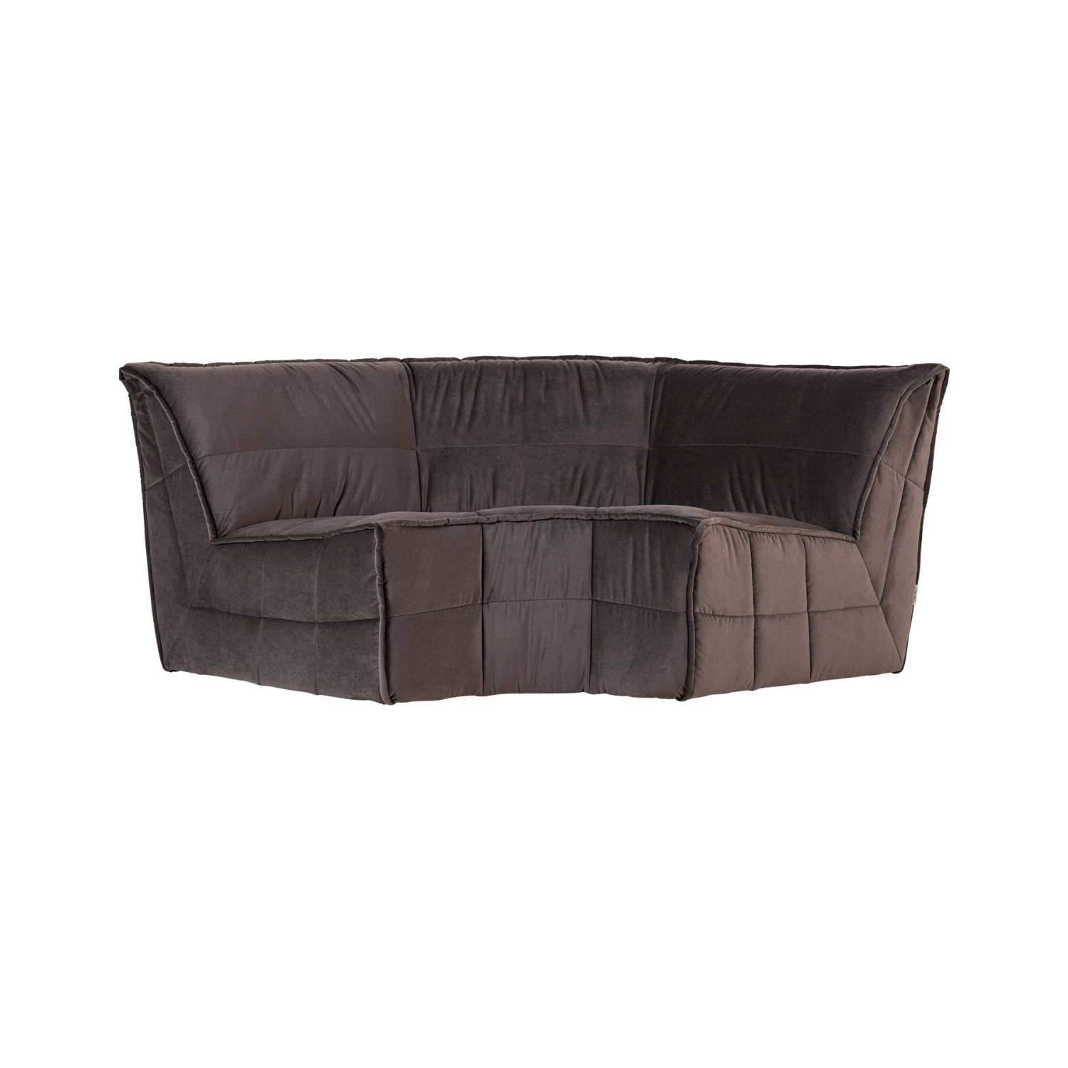 Eckmodul-Sofa CLUSTER - schokoladenfarbiger Samt