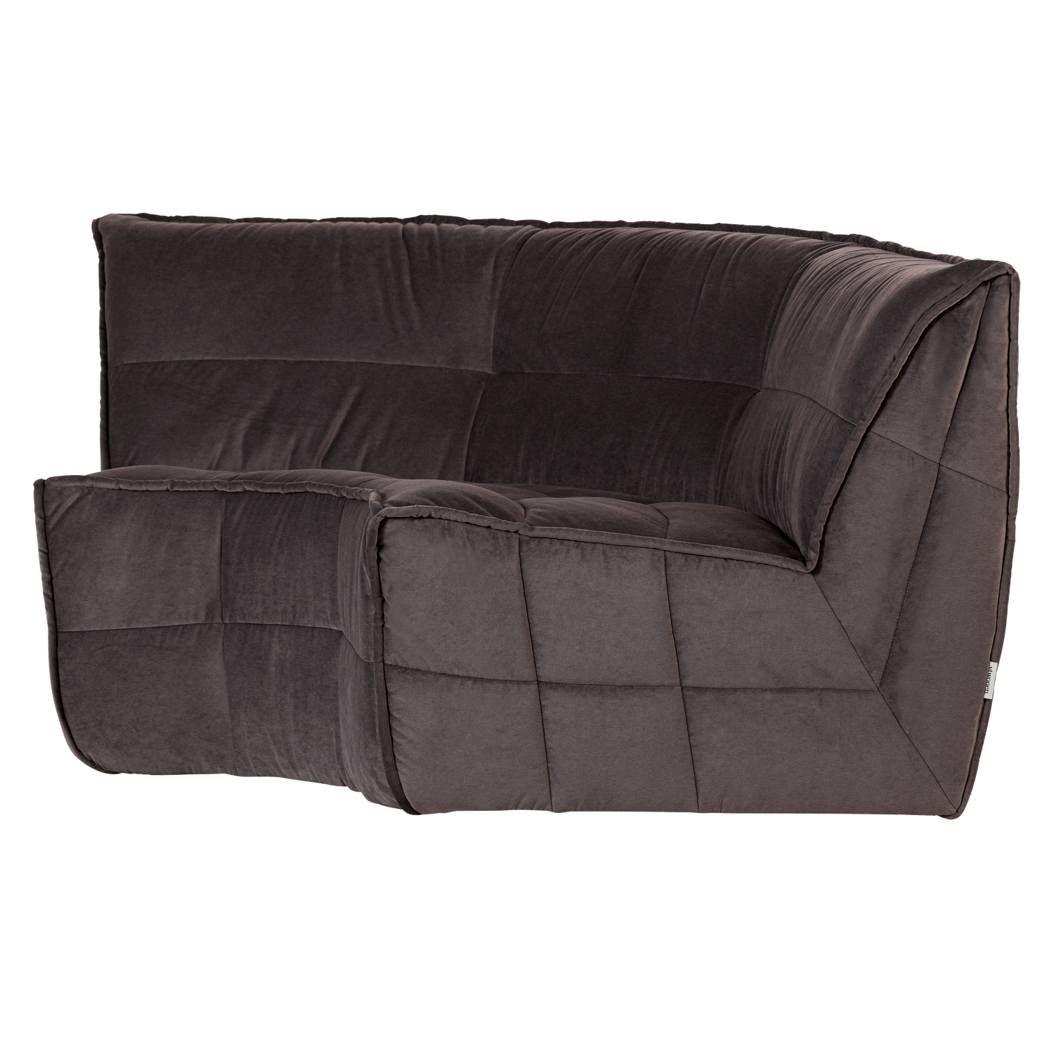 Eckmodul-Sofa CLUSTER - schokoladenfarbiger Samt