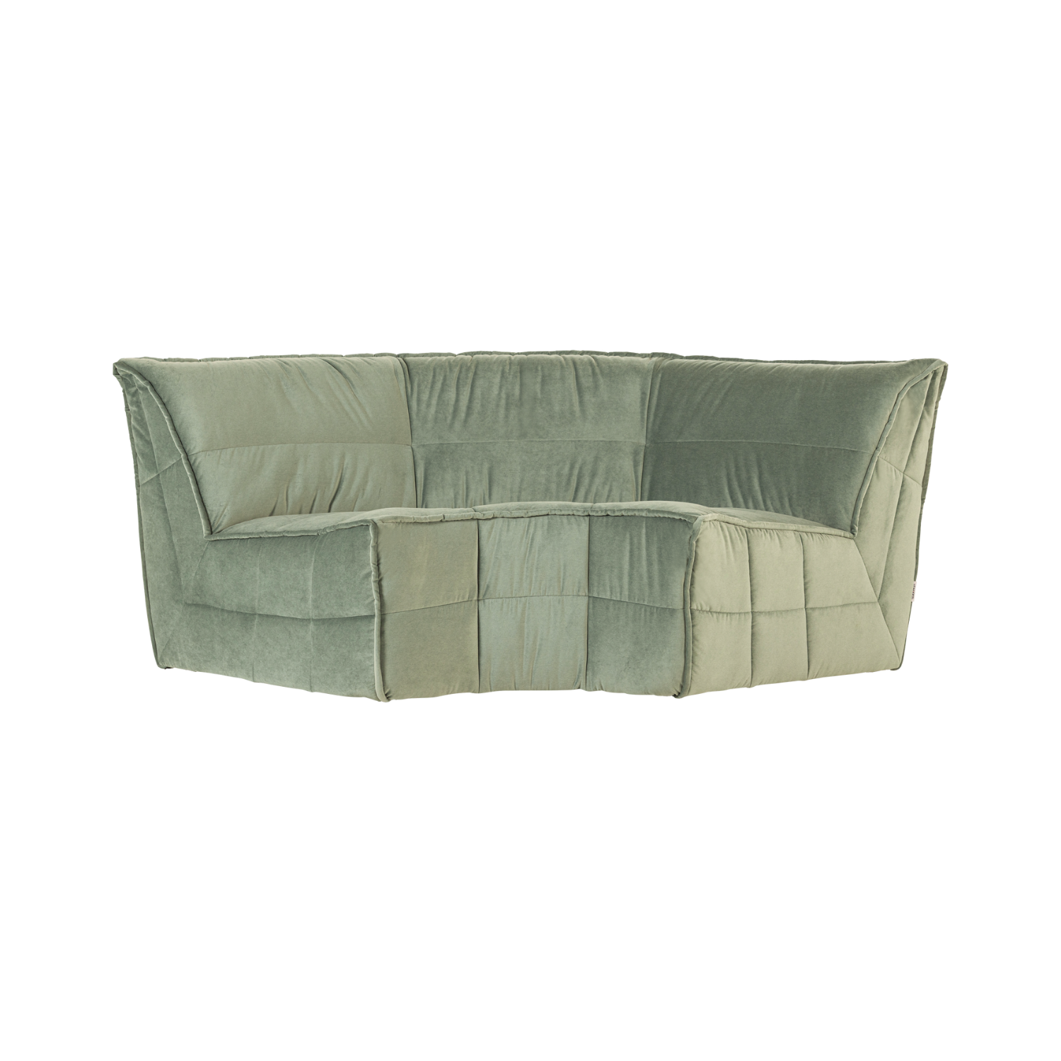 Sofa aus Samt CLUSTER - modulares Eckelement in Pistazienfarbe