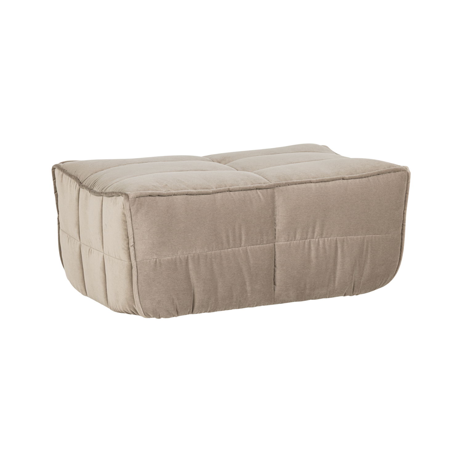 Puff aus Samt CLUSTER beige