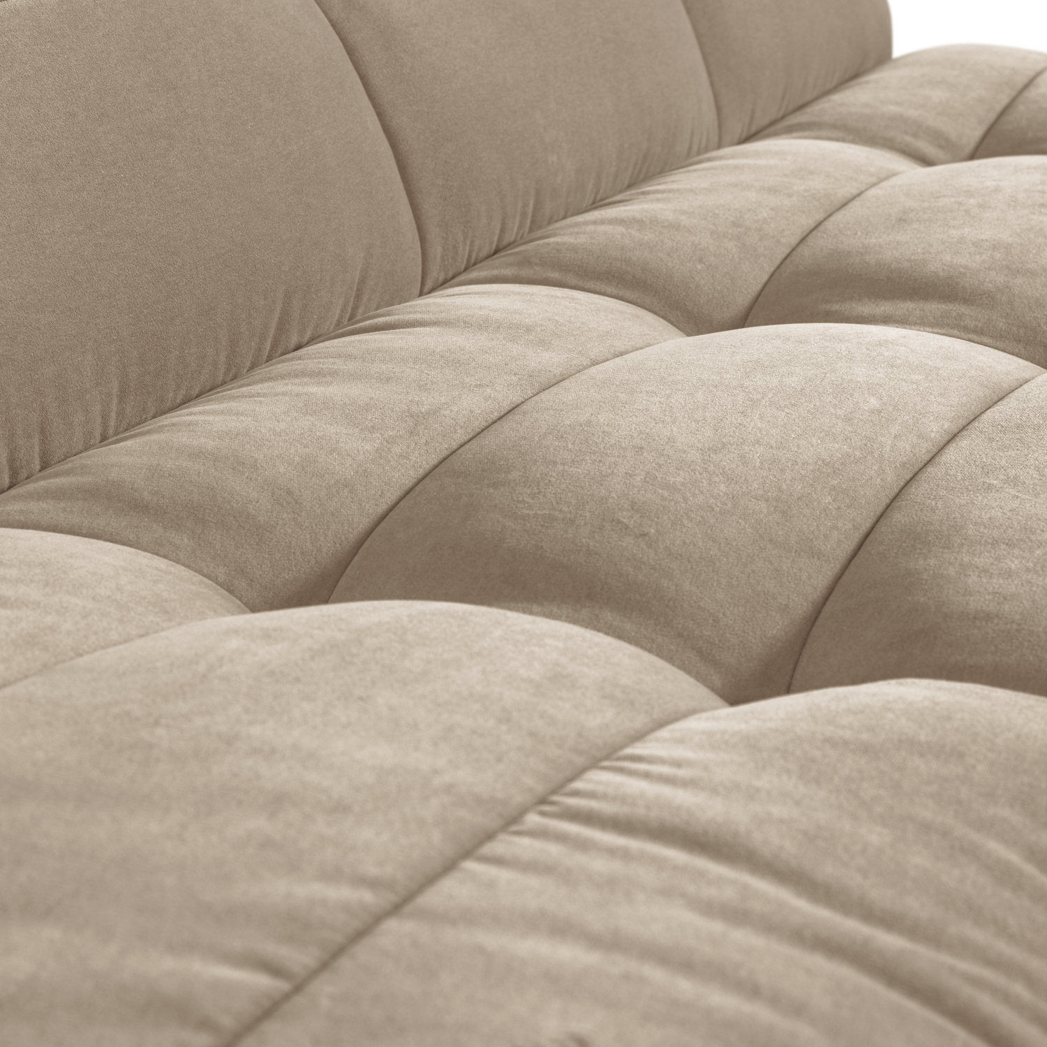 Sofa aus Samt CLUSTER BENCH - Modul für 3 Personen in Sandfarbe
