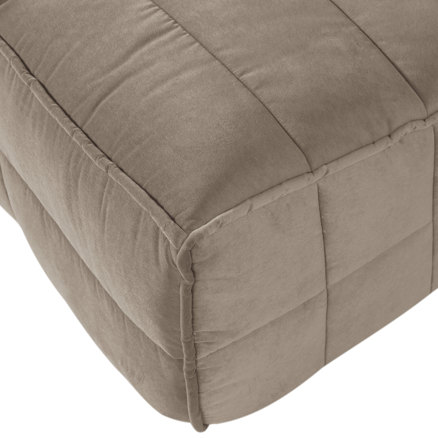 Modulares Samtsofa CLUSTER BENCH - 3-sitziges Element in Beige