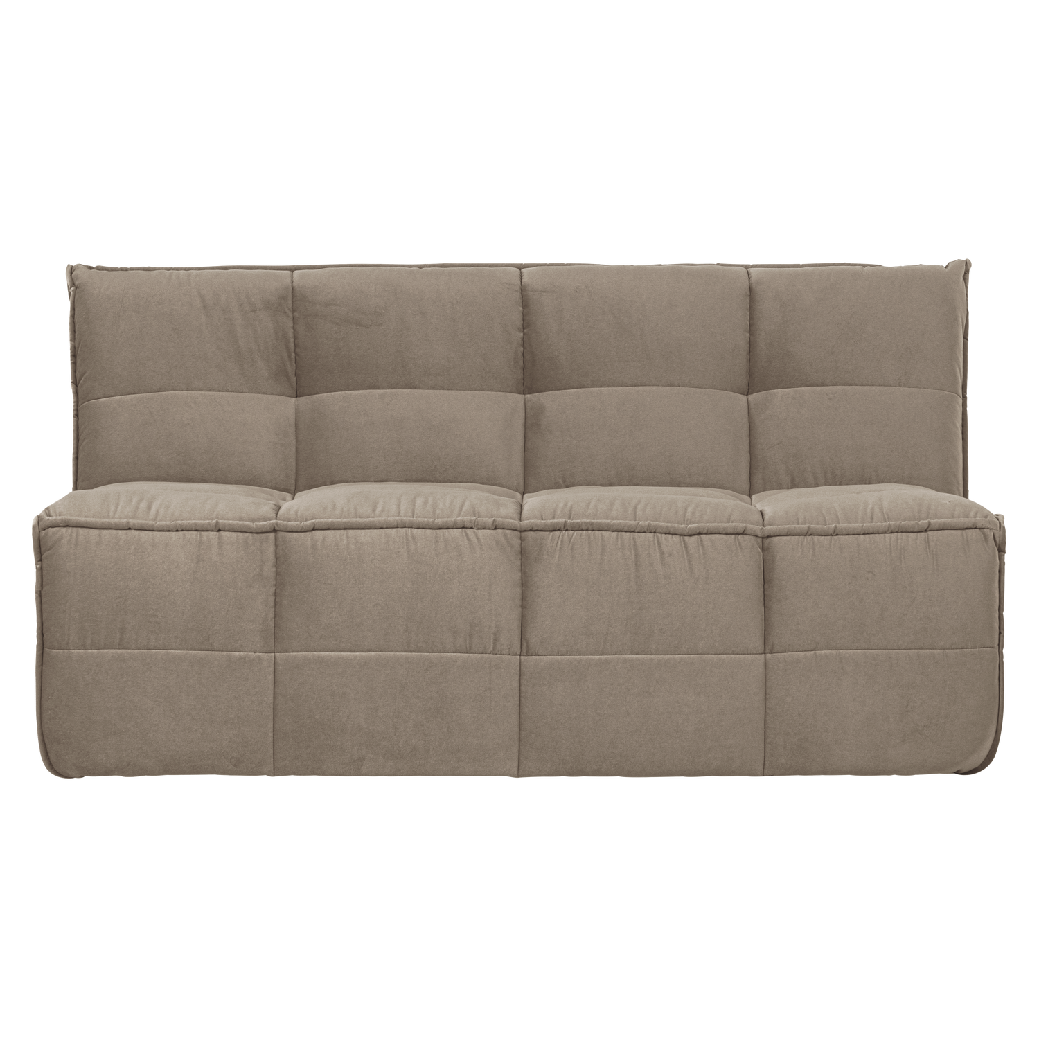 Modulares Samtsofa CLUSTER BENCH - 3-sitziges Element in Beige