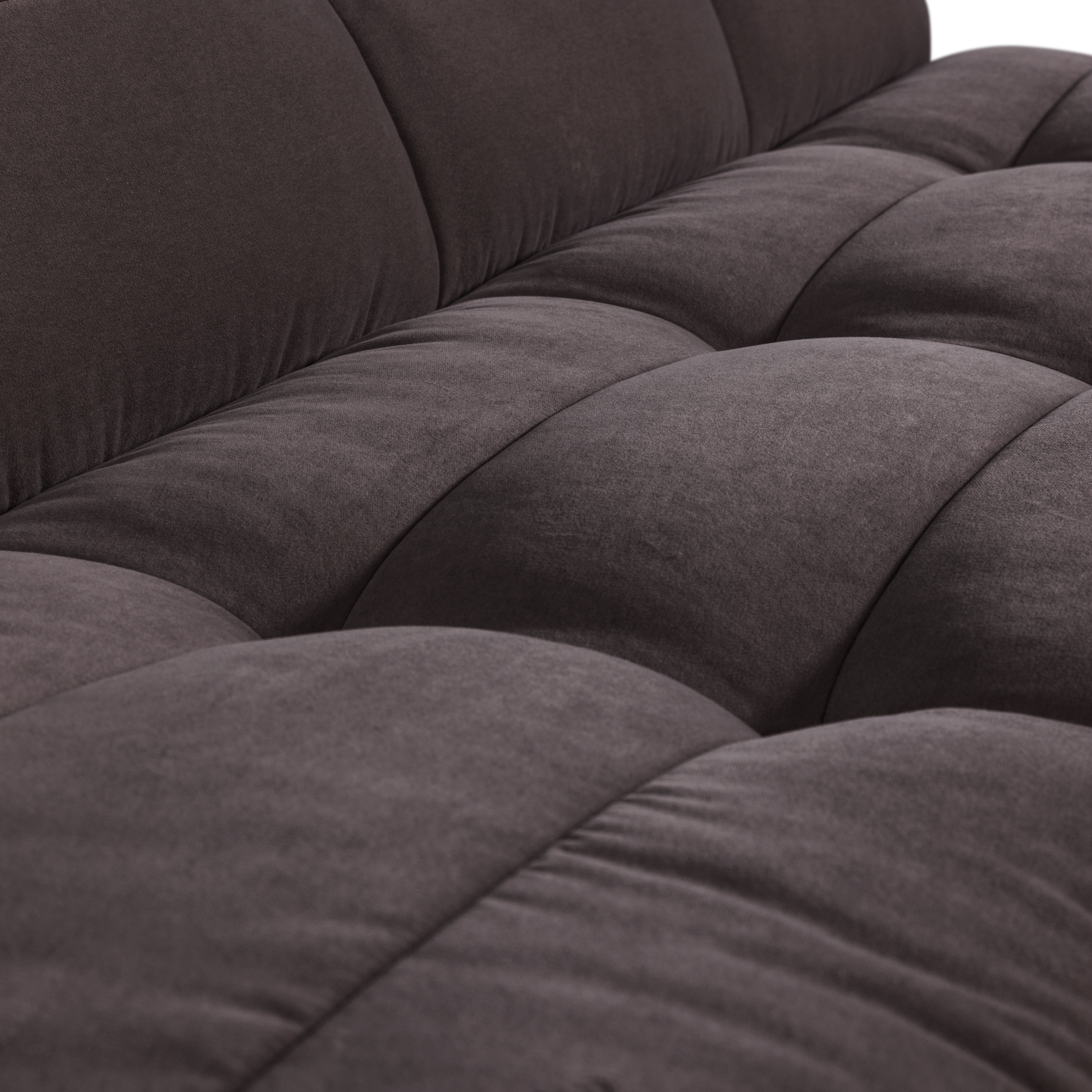 Sofa aus Samt CLUSTER BENCH - Modul für 3 Personen in Schokoladenfarbe
