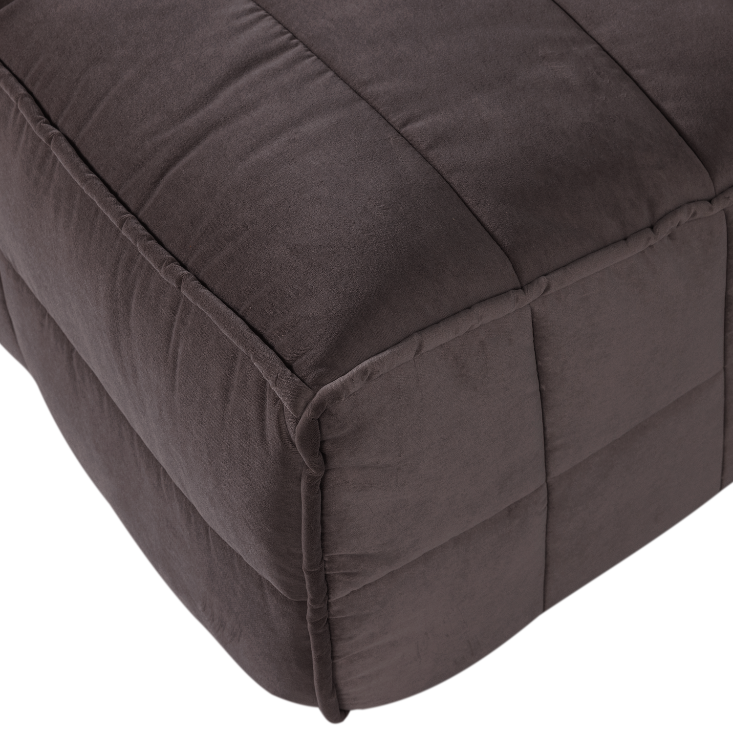 Sofa aus Samt CLUSTER BENCH - Modul für 3 Personen in Schokoladenfarbe