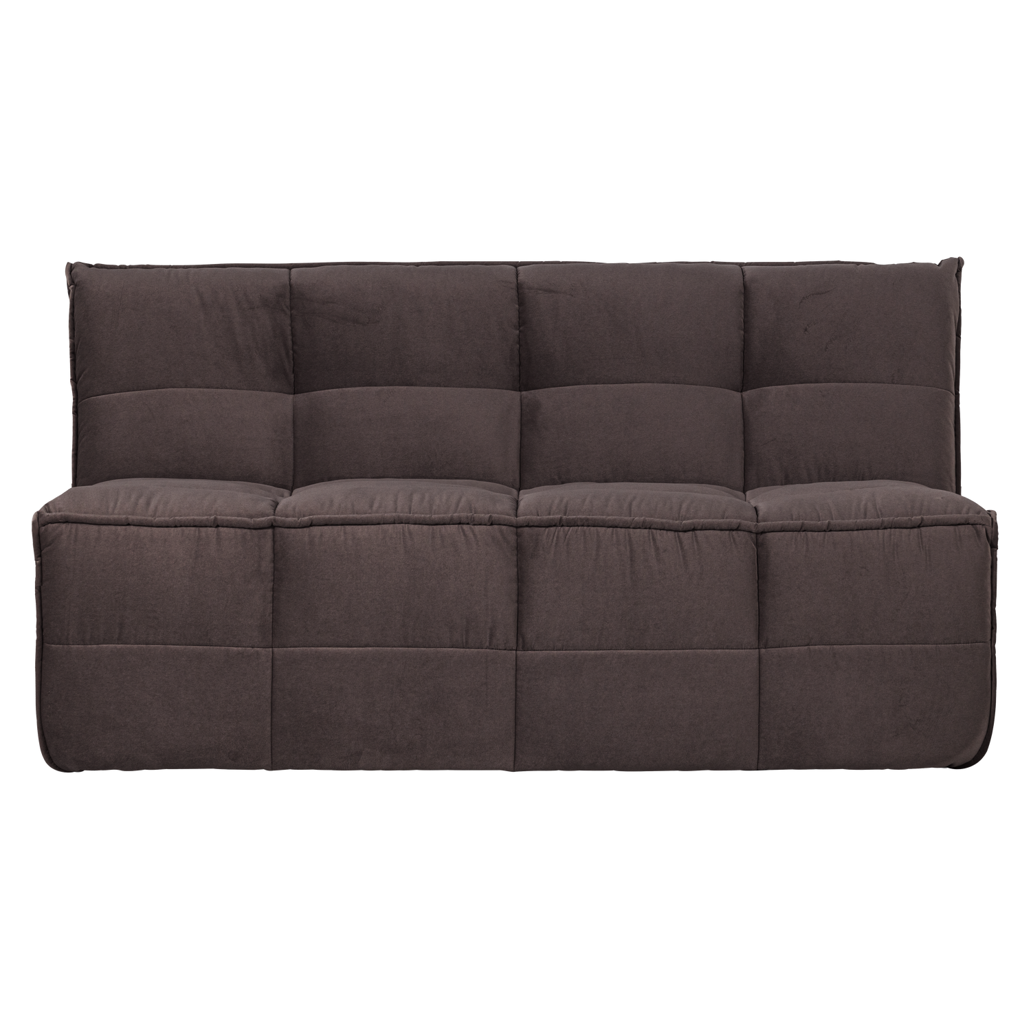 Sofa aus Samt CLUSTER BENCH - Modul für 3 Personen in Schokoladenfarbe