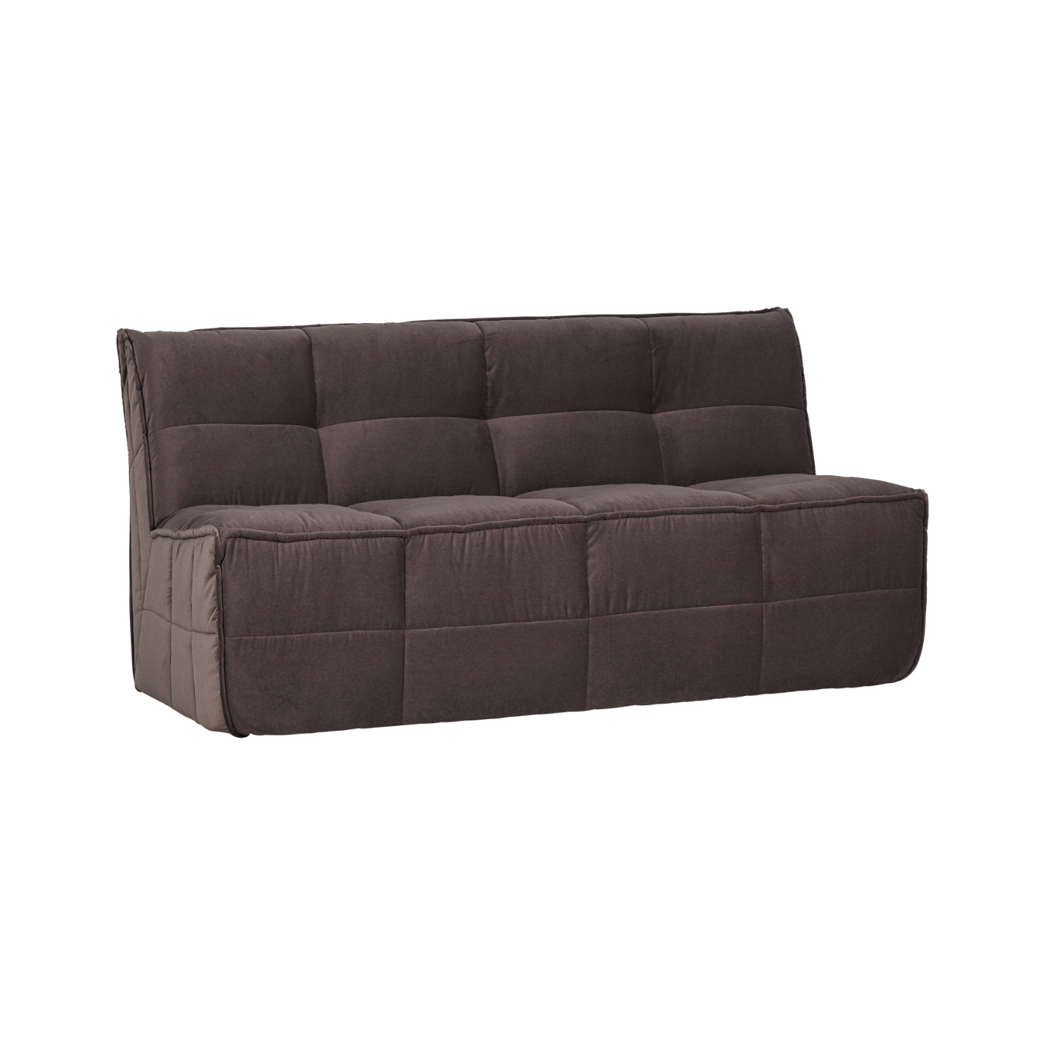Sofa aus Samt CLUSTER BENCH - Modul für 3 Personen in Schokoladenfarbe