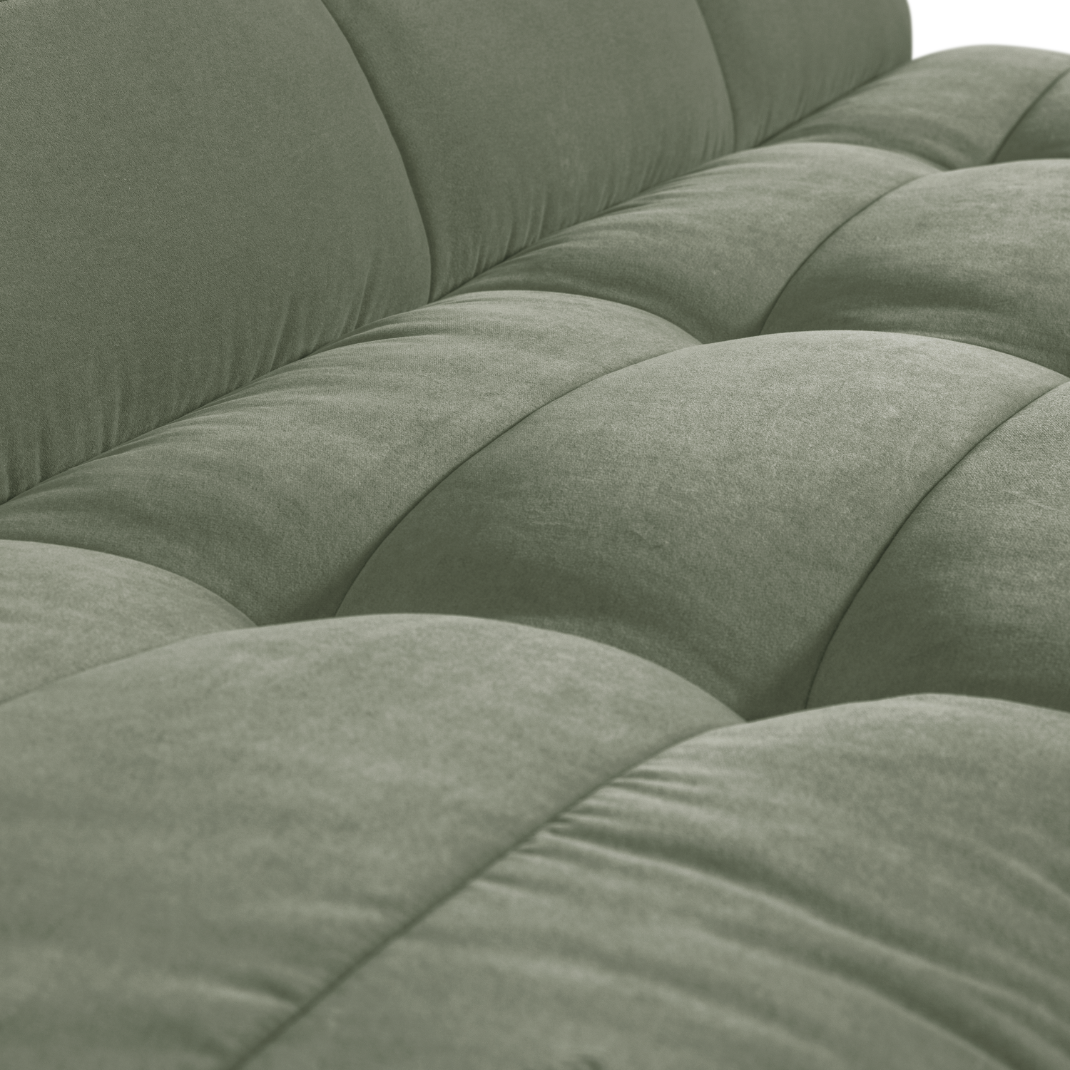 Sofa aus Samt CLUSTER BENCH - Modul für 3 Personen in Pistazienfarbe