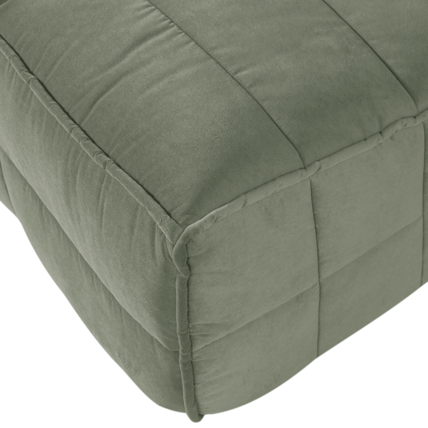 Sofa aus Samt CLUSTER BENCH - Modul für 3 Personen in Pistazienfarbe