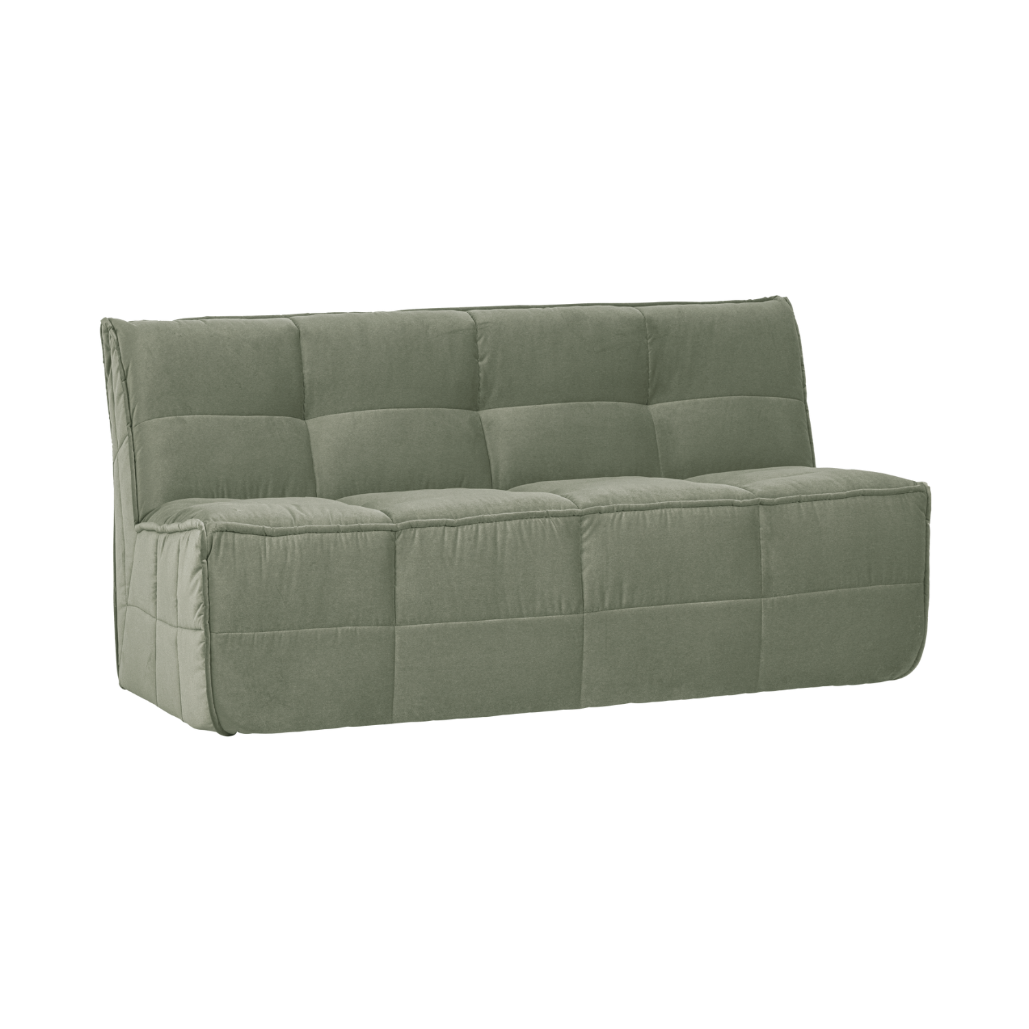 Sofa aus Samt CLUSTER BENCH - Modul für 3 Personen in Pistazienfarbe