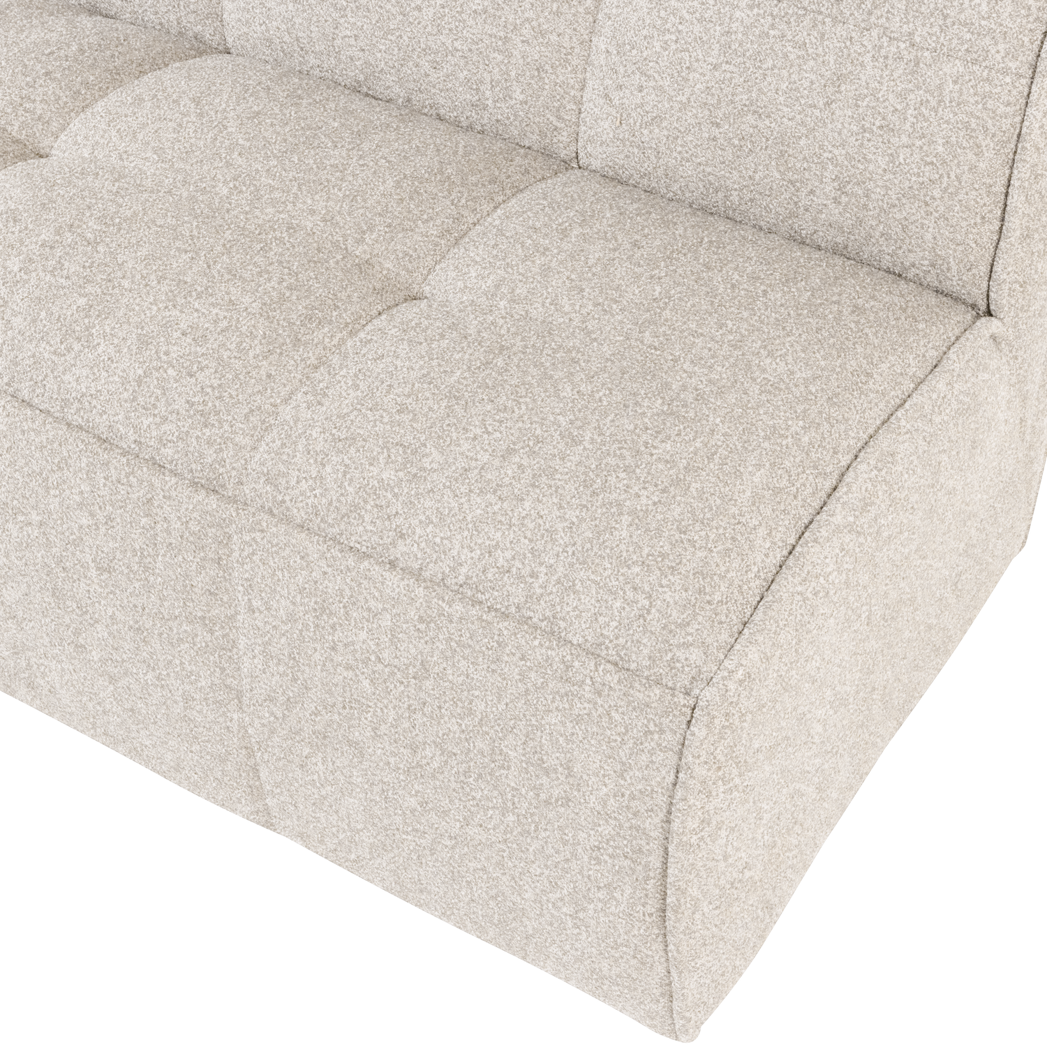 Sofa CLUSTER BENCH - Modul 3-Sitzer sandfarbener Bouclé