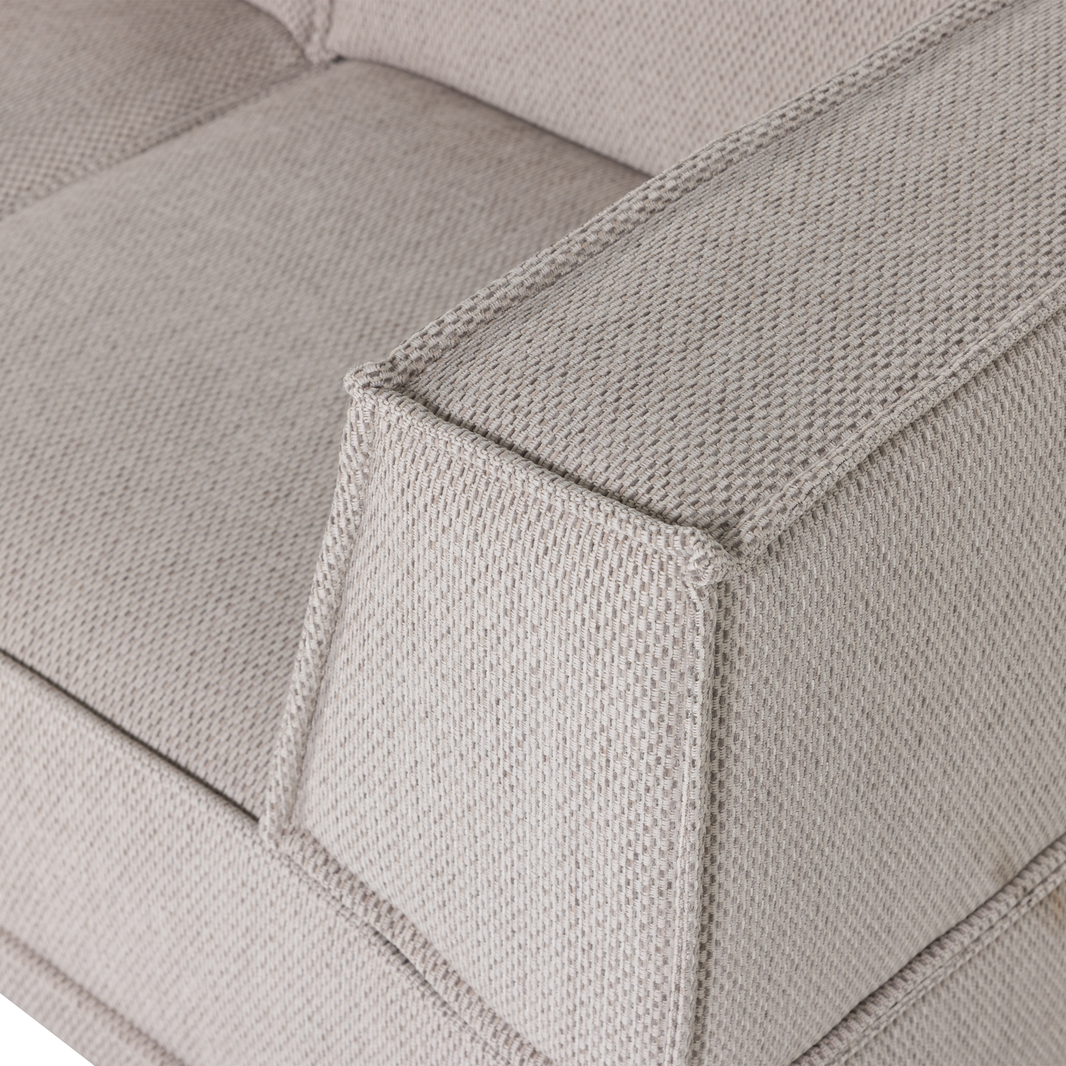 Beige Chenille-Ecksofa MANU links