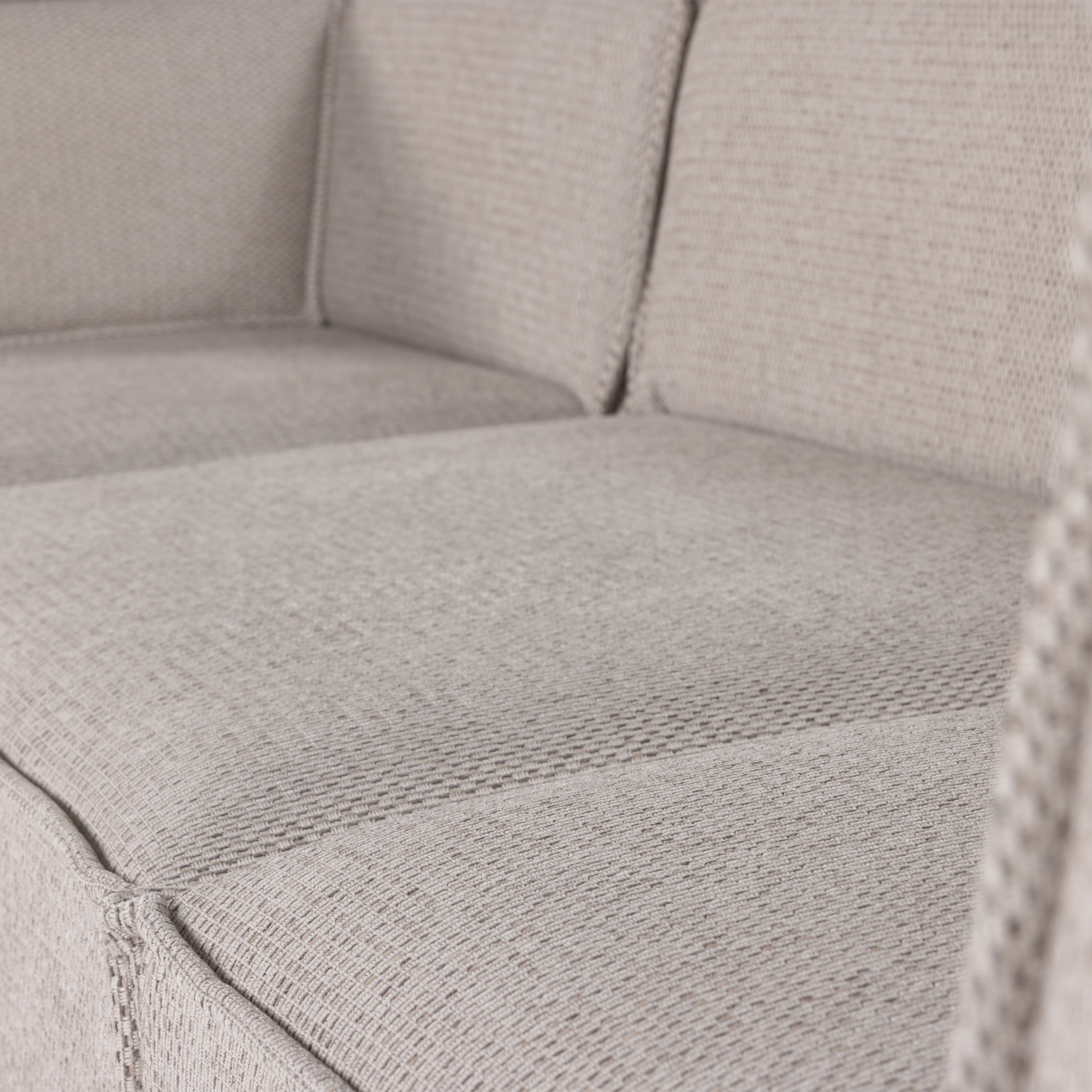 Beige Chenille-Ecksofa MANU links