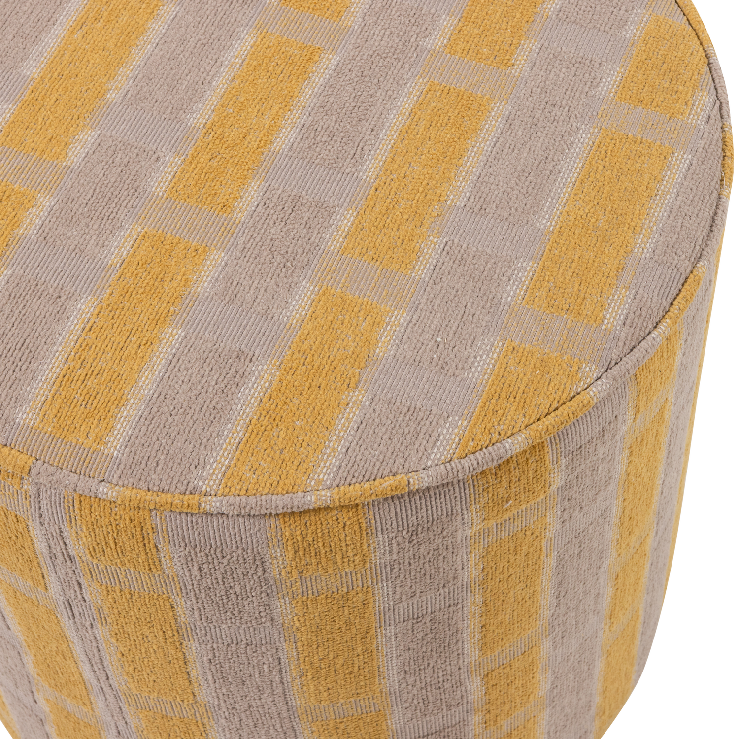 Mustard SARLI Pouf with Beige