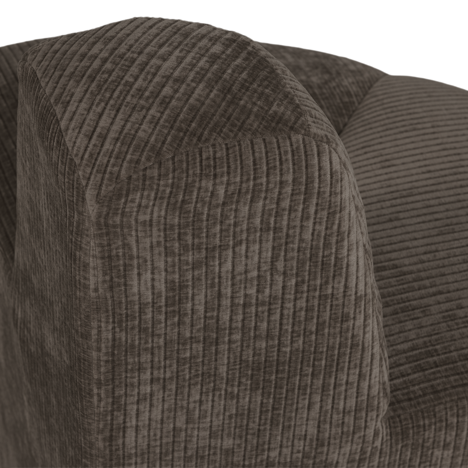 Modulares Sofa MOJO BENCH - abgerundetes Eckelement in braunem Cordstoff