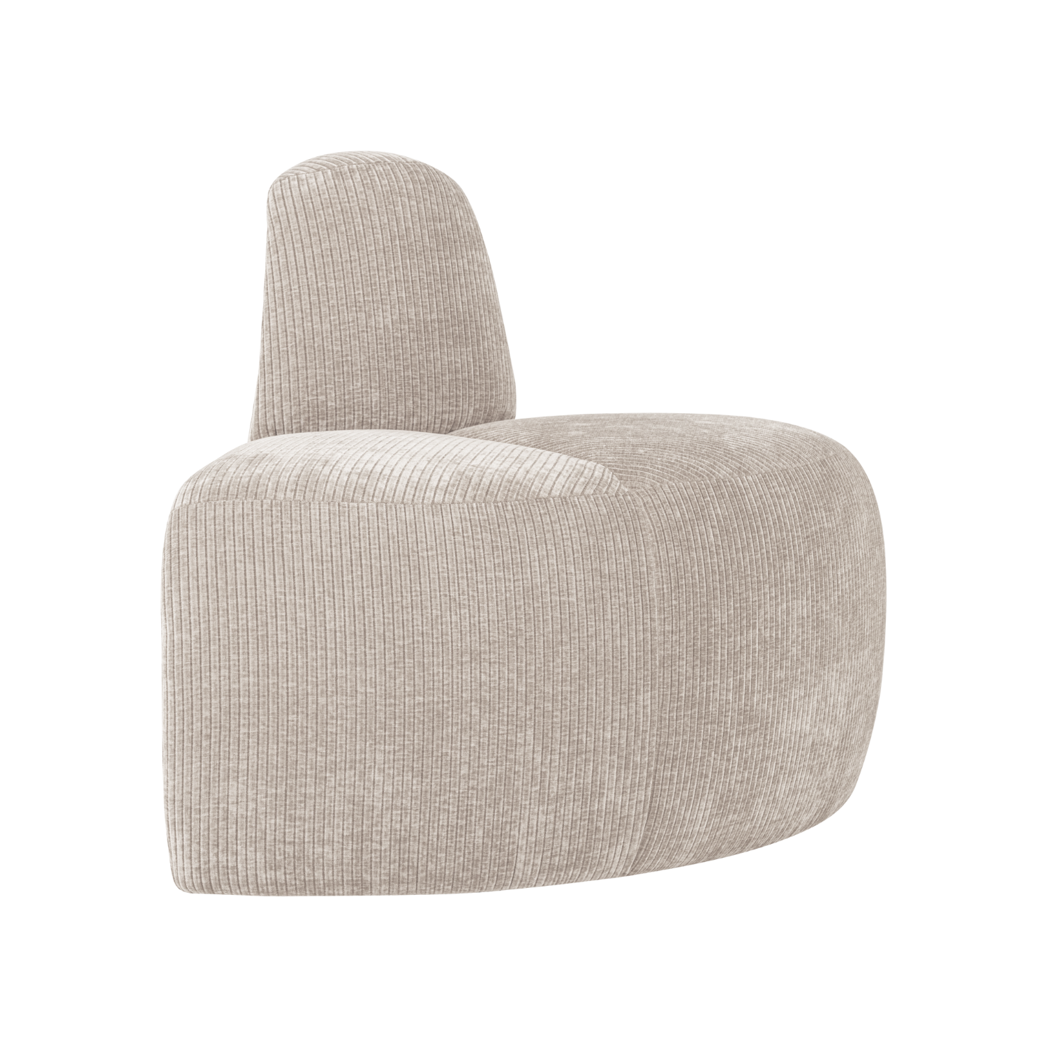 MOJO Modular Sofa - Rounded Corner Element in Ecru Corduroy