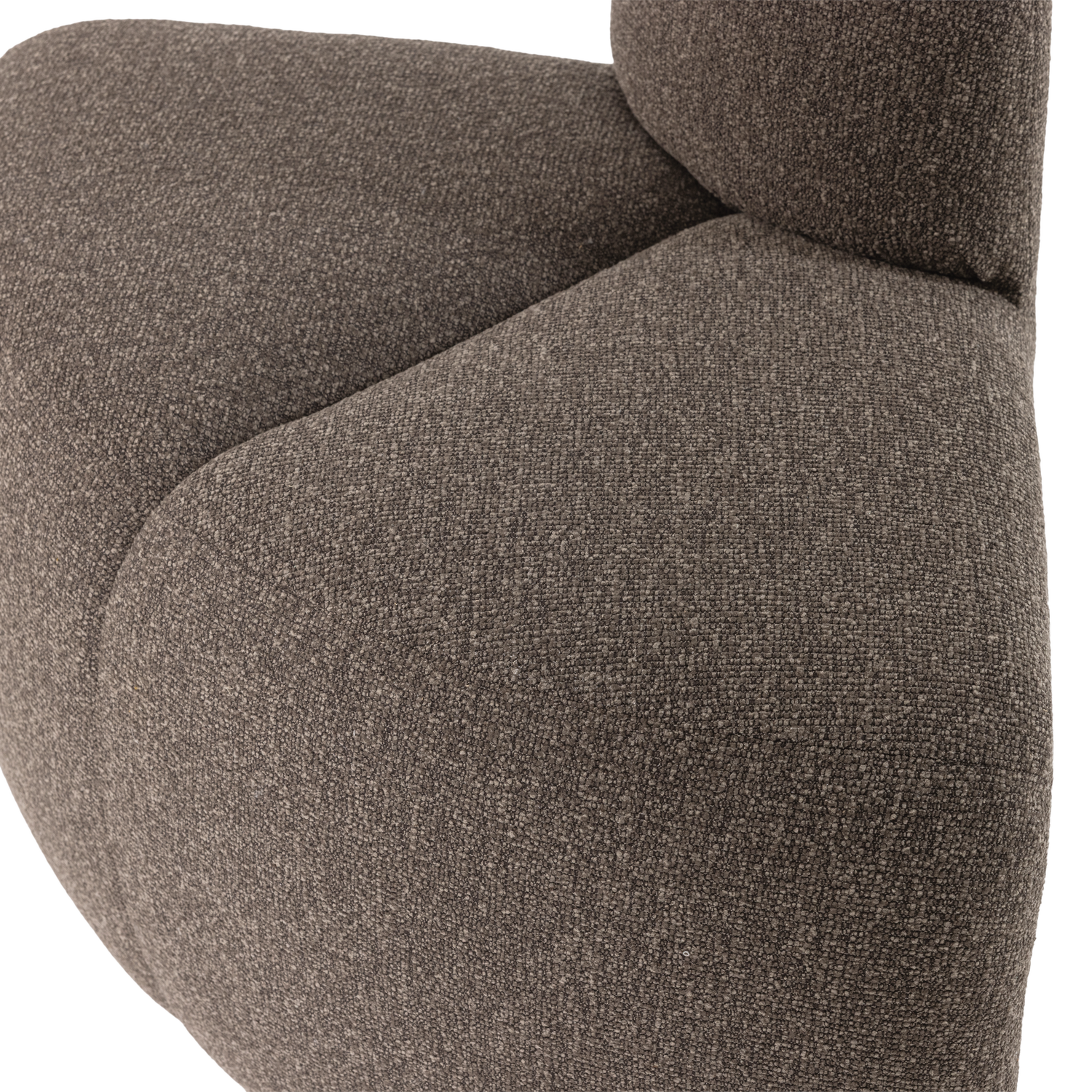 MOJO Modular Sofa - Rounded Corner Element in Brown Bouclé