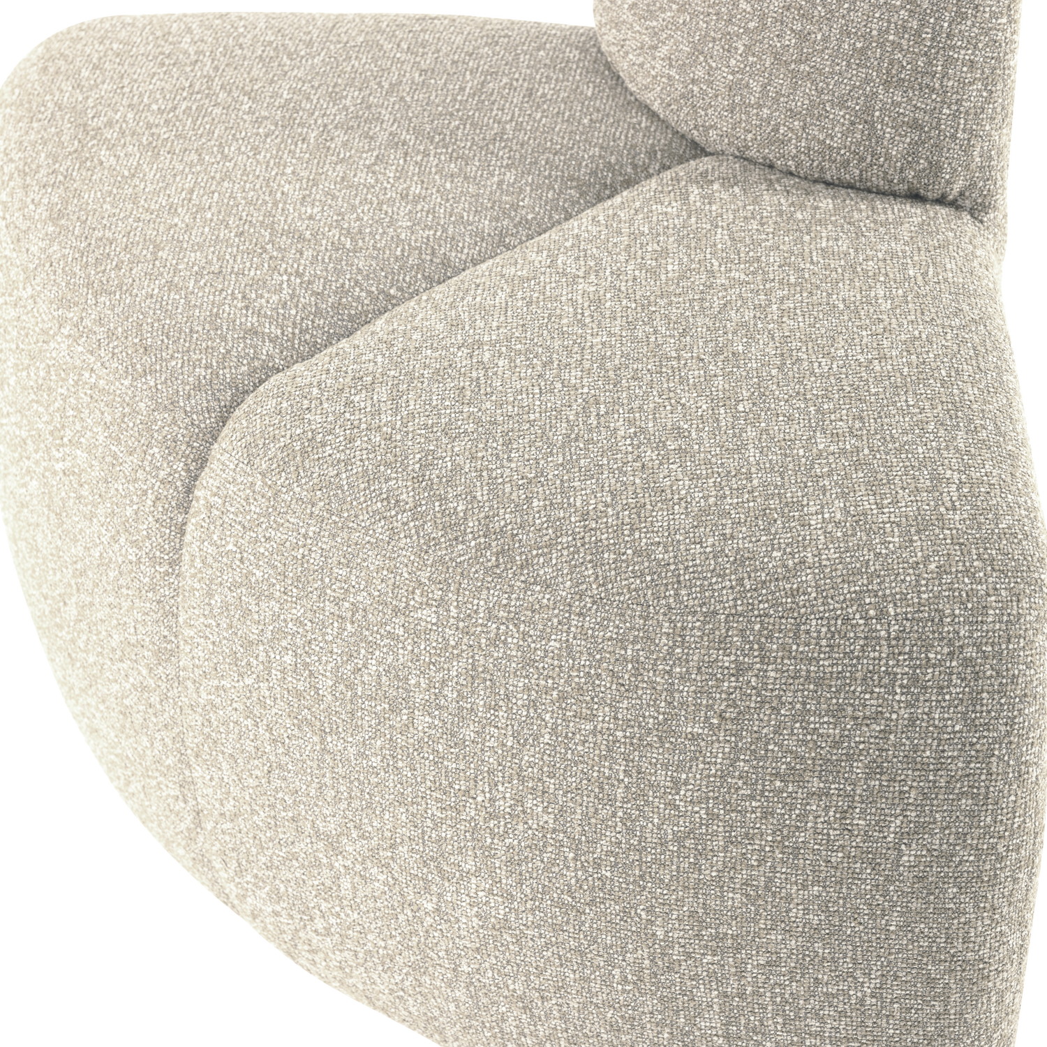 MOJO Modular Sofa - Rounded Corner Element in Beige Bouclé