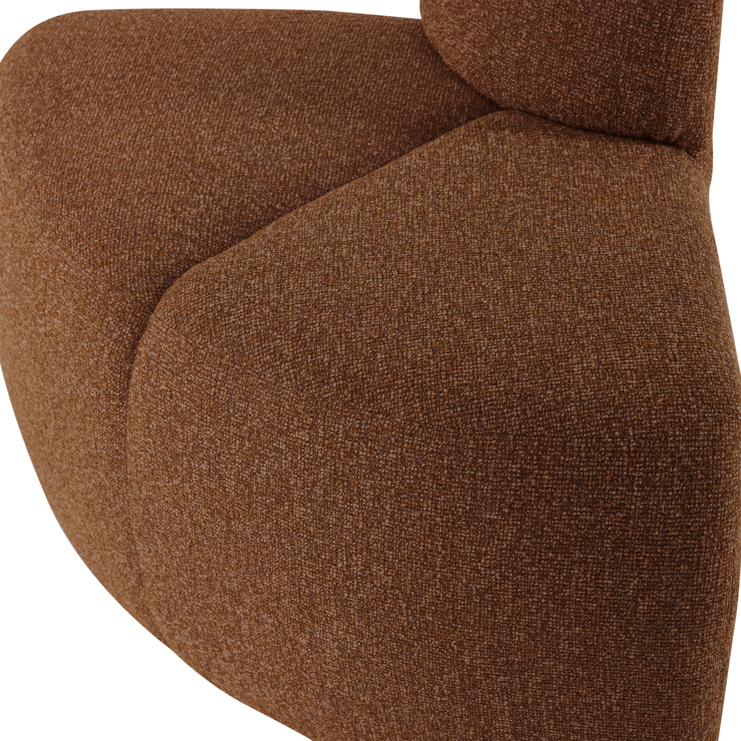 MOJO Modular Sofa - Rounded Corner Element in Brick Brown Bouclé