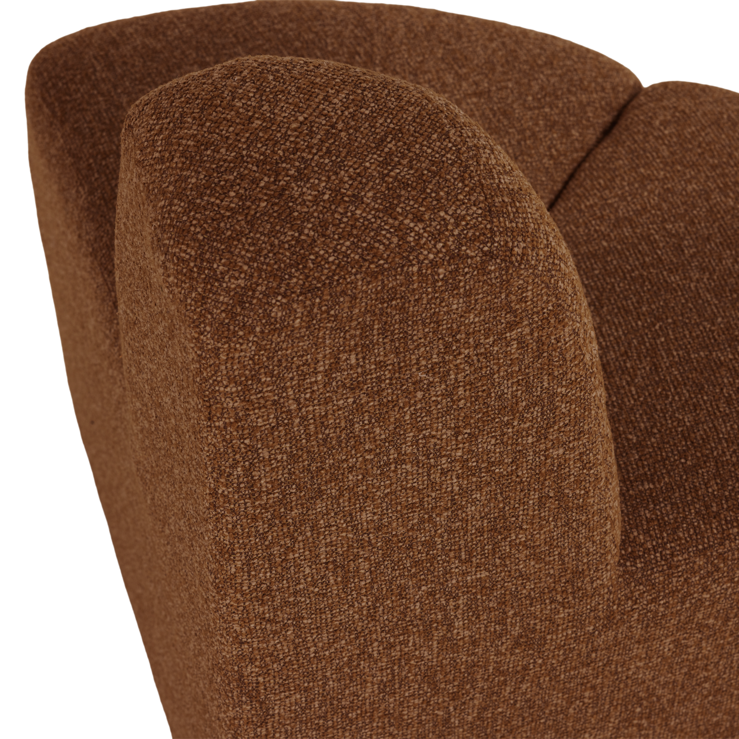 MOJO Modular Sofa - Rounded Corner Element in Brick Brown Bouclé