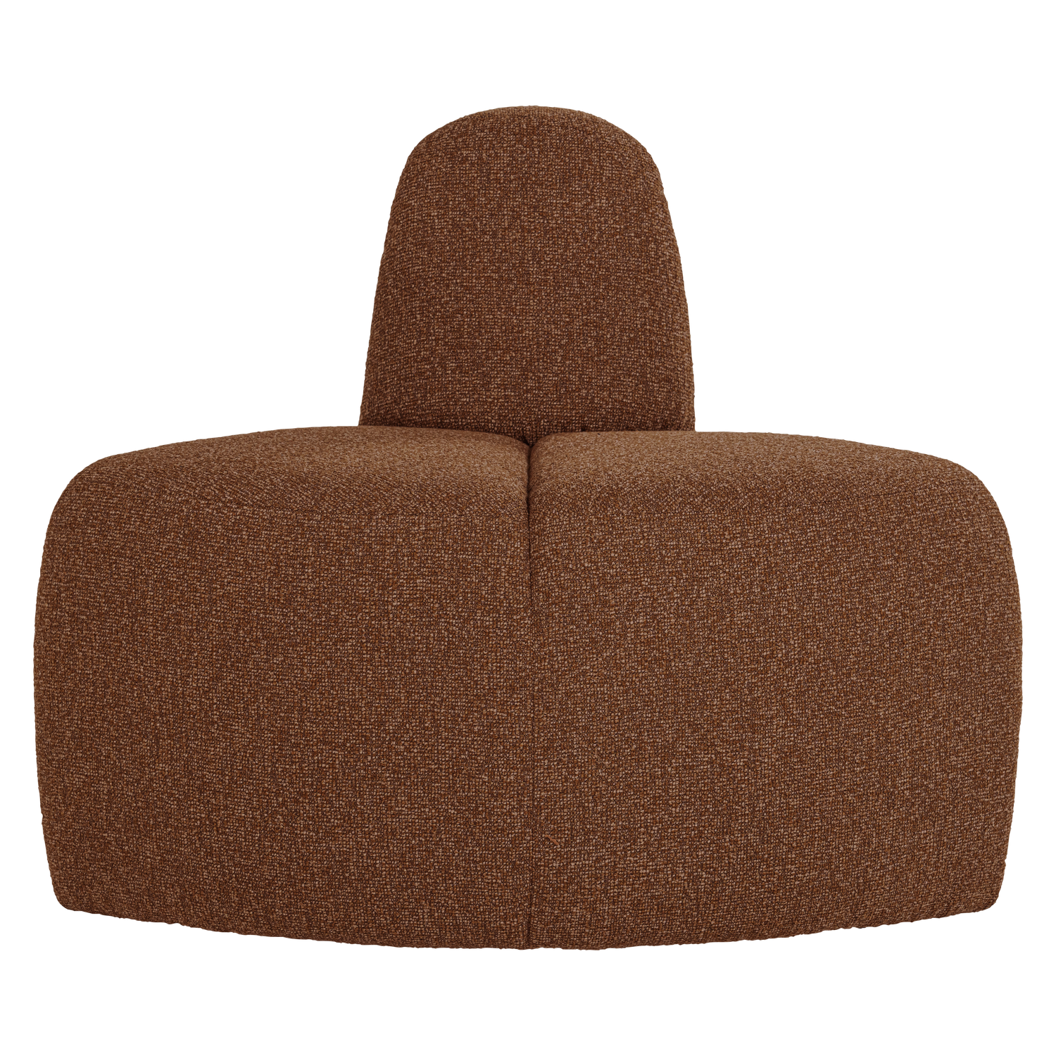 MOJO Modular Sofa - Rounded Corner Element in Brick Brown Bouclé