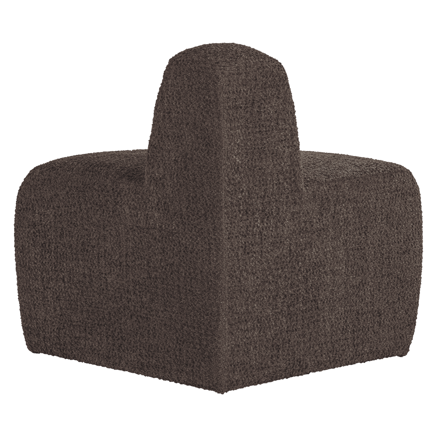 MOJO Modular Sofa - Rounded Corner Element in Brown Chenille