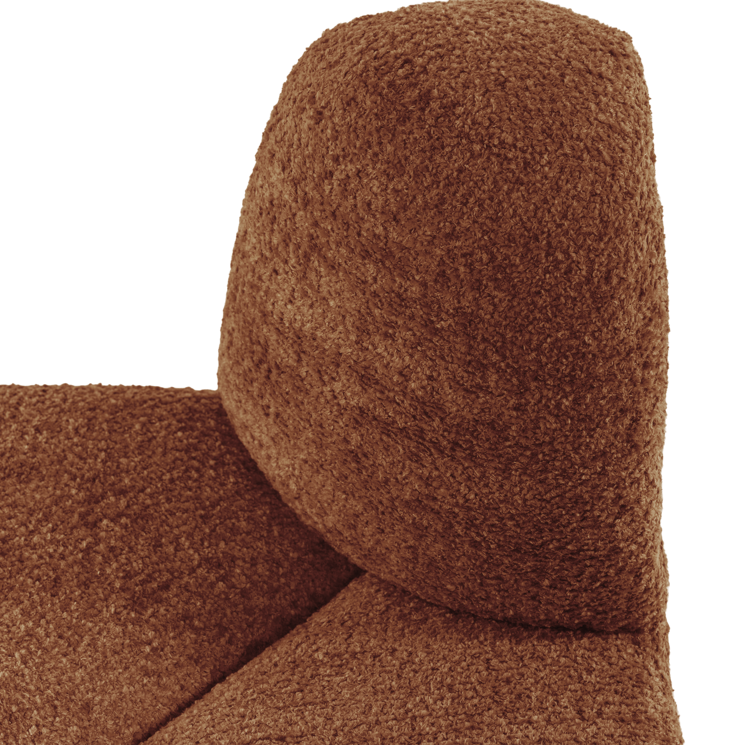 MOJO Modular Sofa - Rounded Corner Element in Brick Brown Chenille