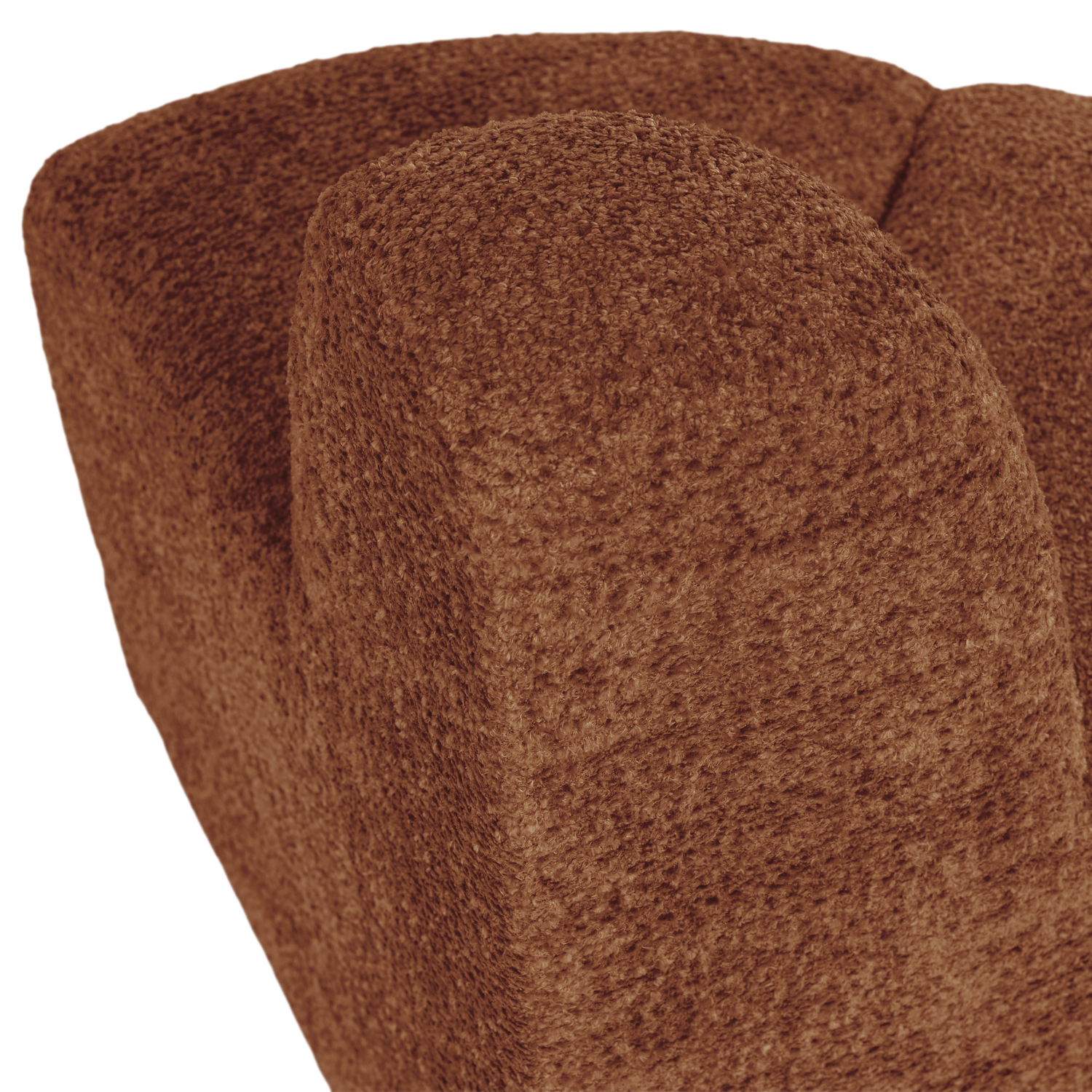 MOJO Modular Sofa - Rounded Corner Element in Brick Brown Chenille