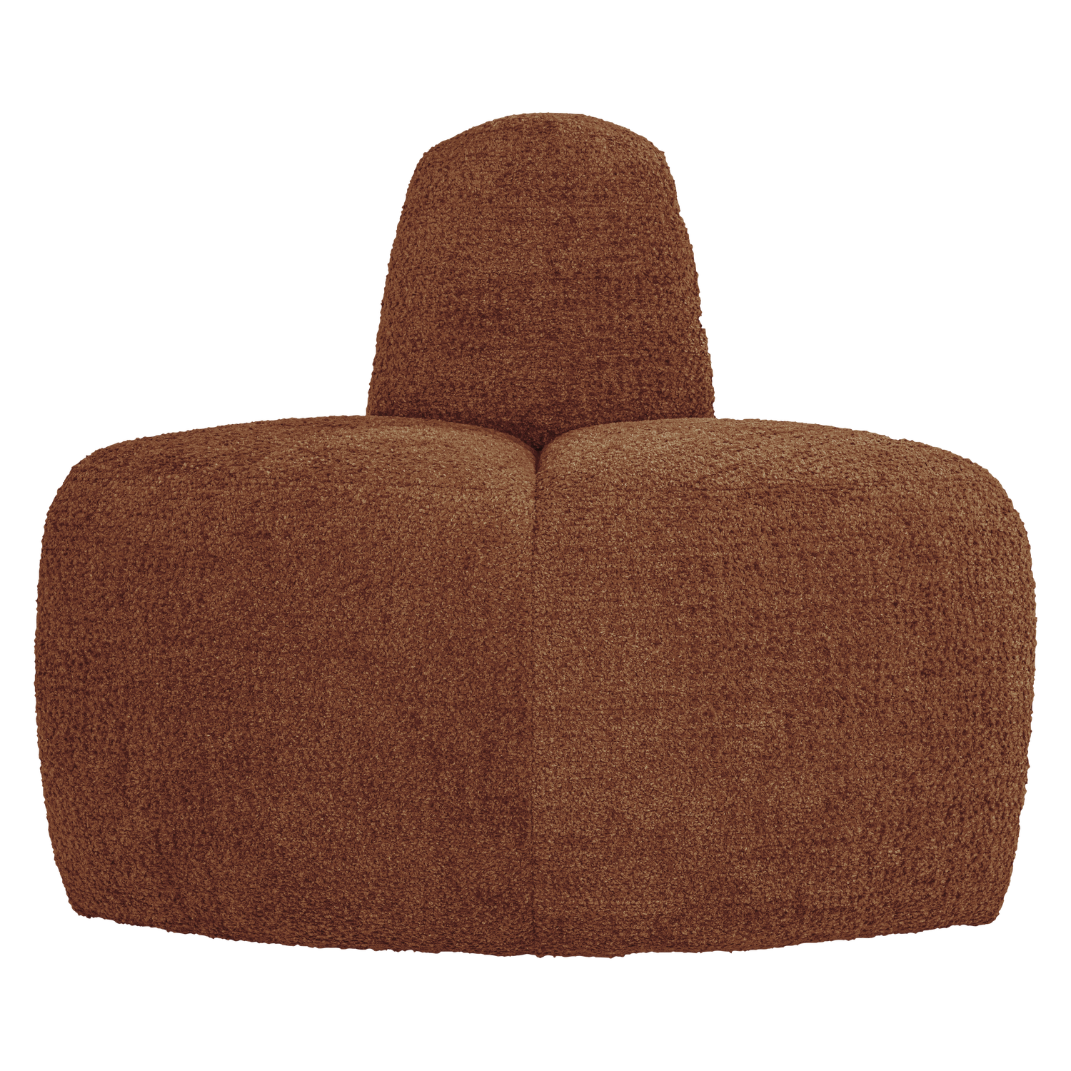 MOJO Modular Sofa - Rounded Corner Element in Brick Brown Chenille