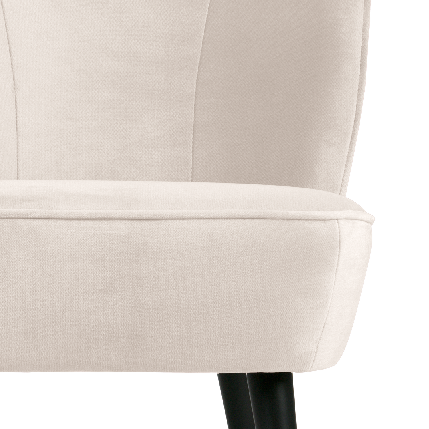 Velvet Armchair SARA Broken White