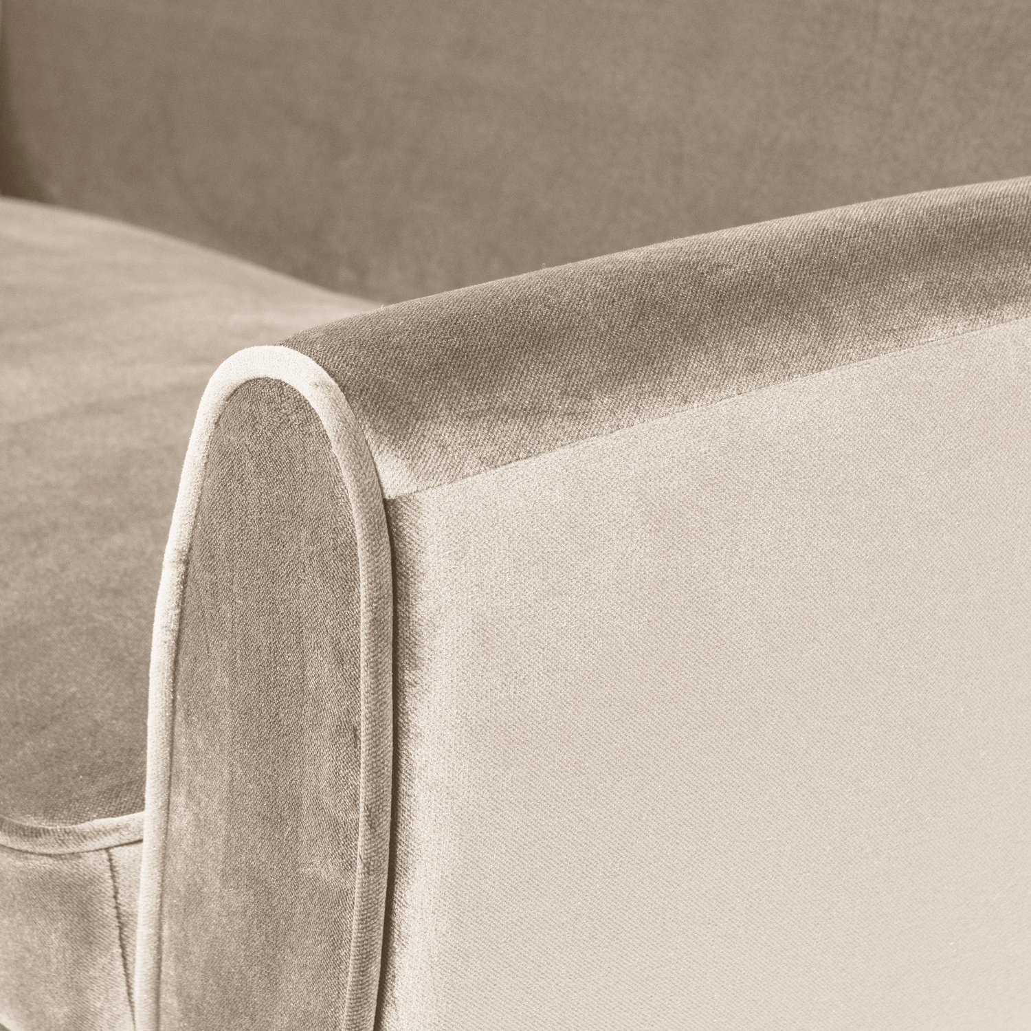 Velvet Sofa 2.5-Seater ROCCO Broken White