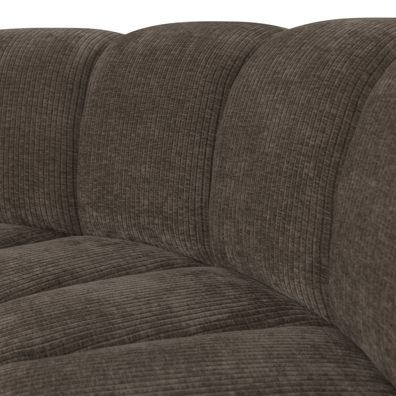 MOJO Modular Sofa - Brown Curved Corner Element in Corduroy