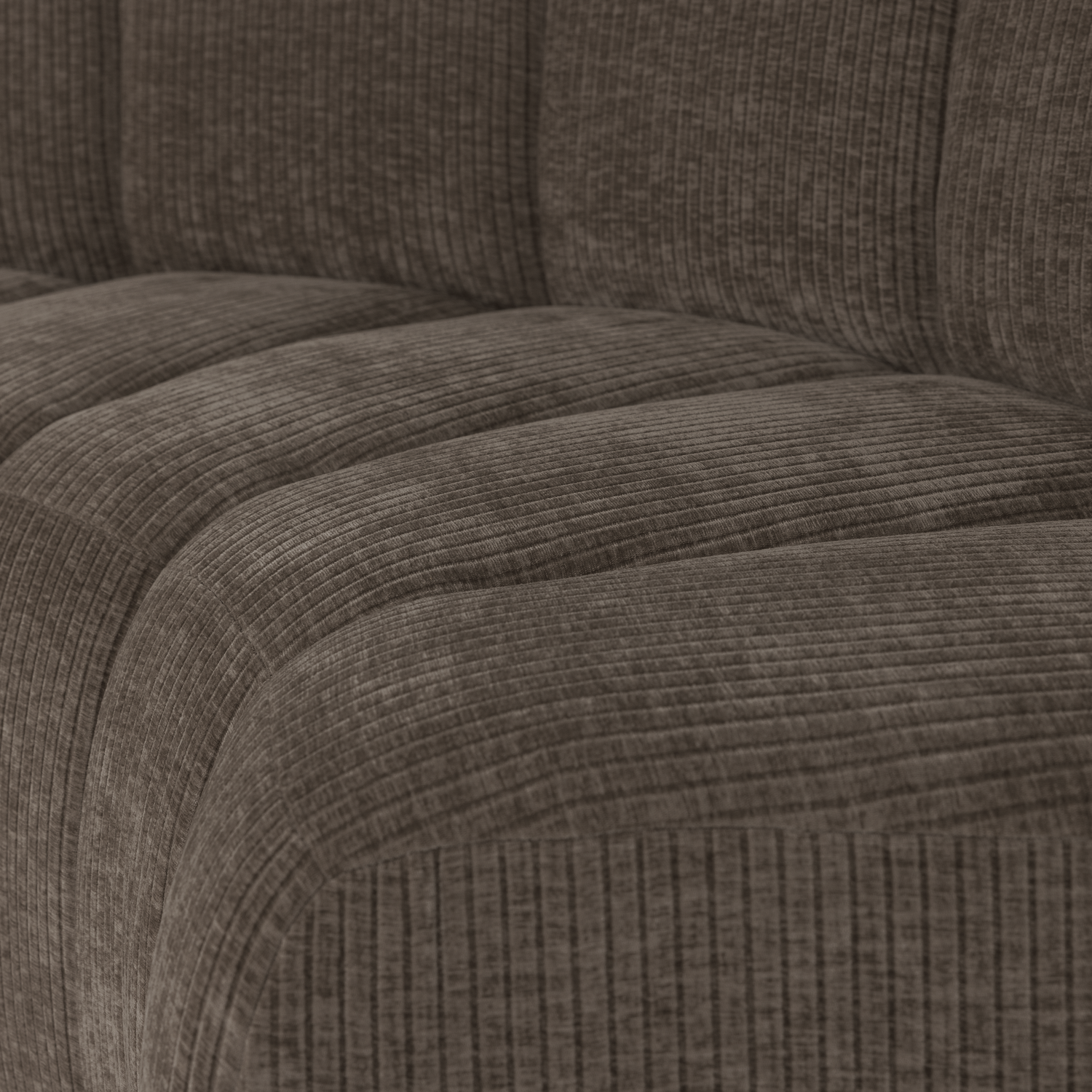MOJO Modular Sofa - Brown Curved Corner Element in Corduroy