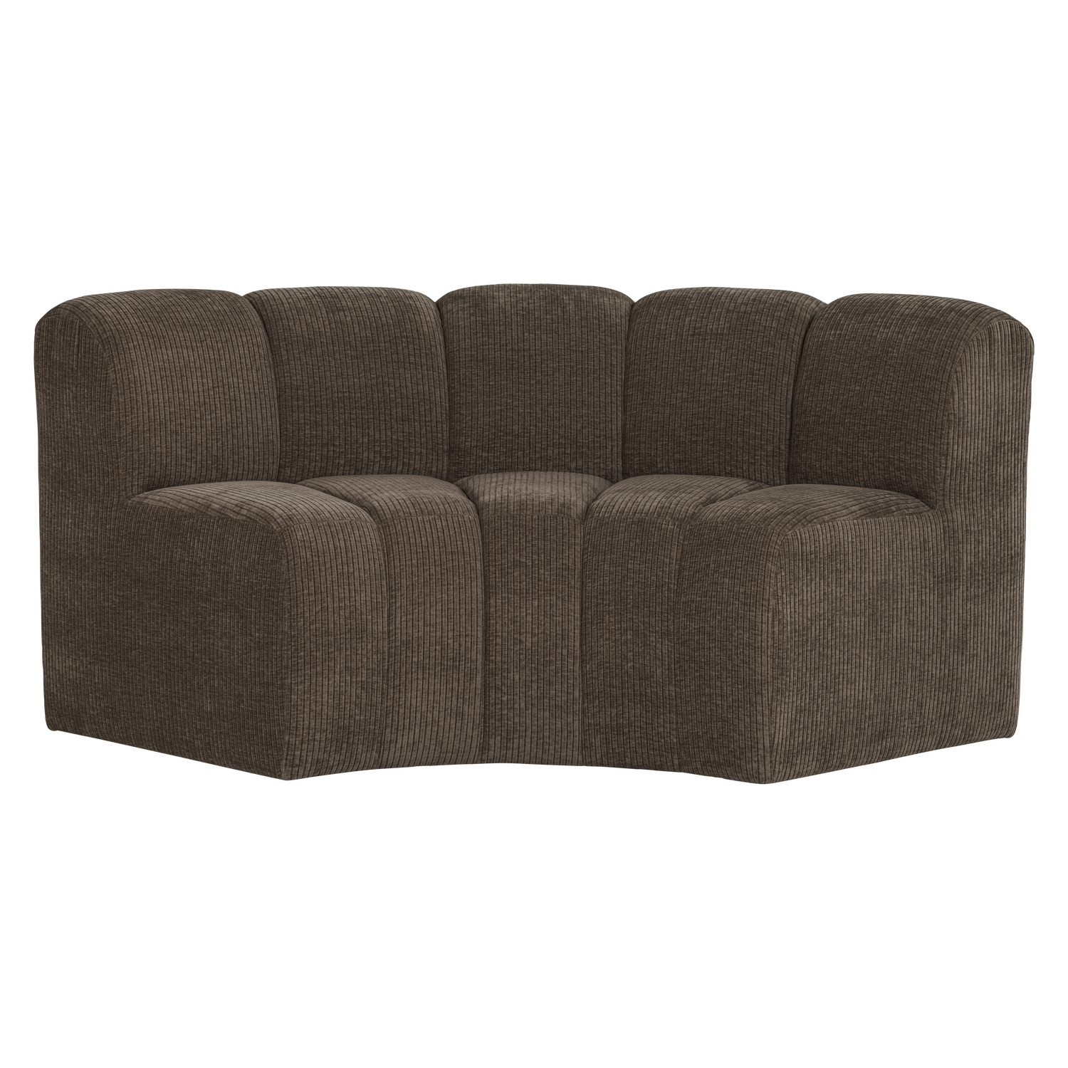 MOJO Modular Sofa - Brown Curved Corner Element in Corduroy