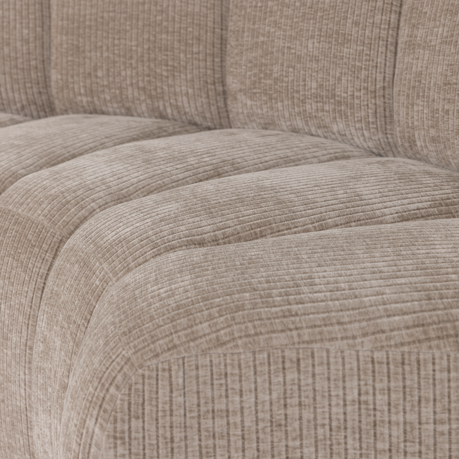 MOJO Modular Sofa - Curved Corner Element in Beige Corduroy