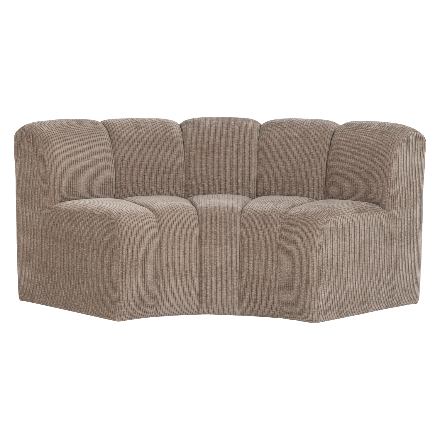 MOJO Modular Sofa - Curved Corner Element in Beige Corduroy