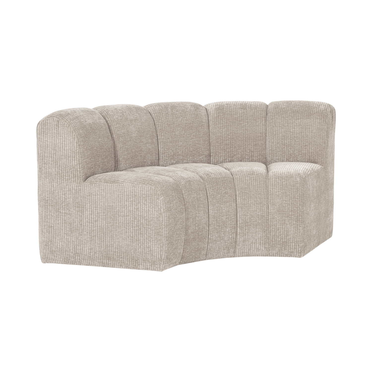 MOJO Modular Sofa - Curved Corner Element in Ecru Corduroy